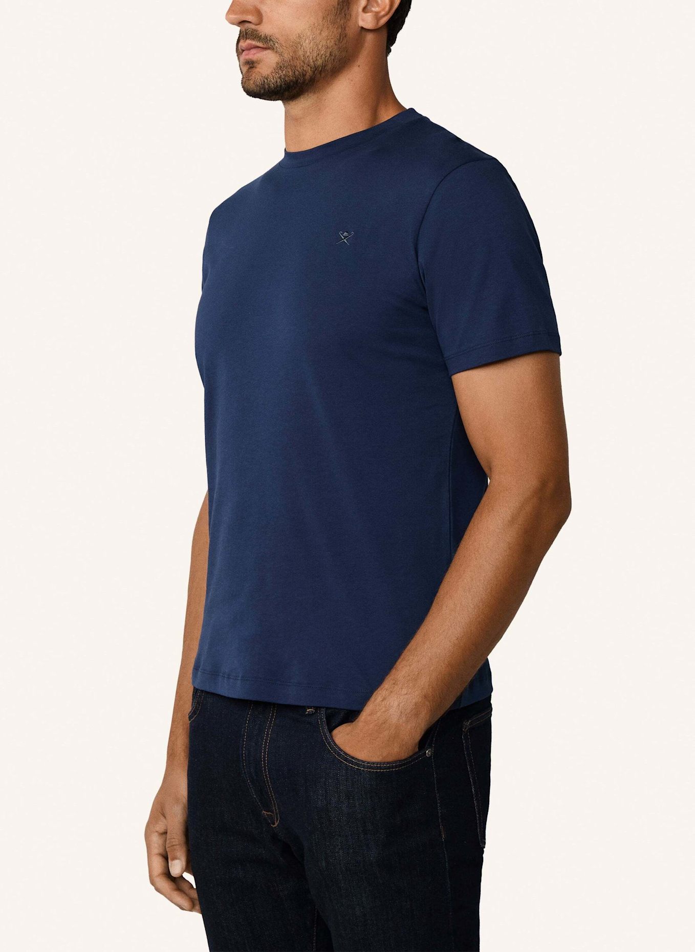 HACKETT LONDON T-Shirt SS LOGO TEE: BLAU