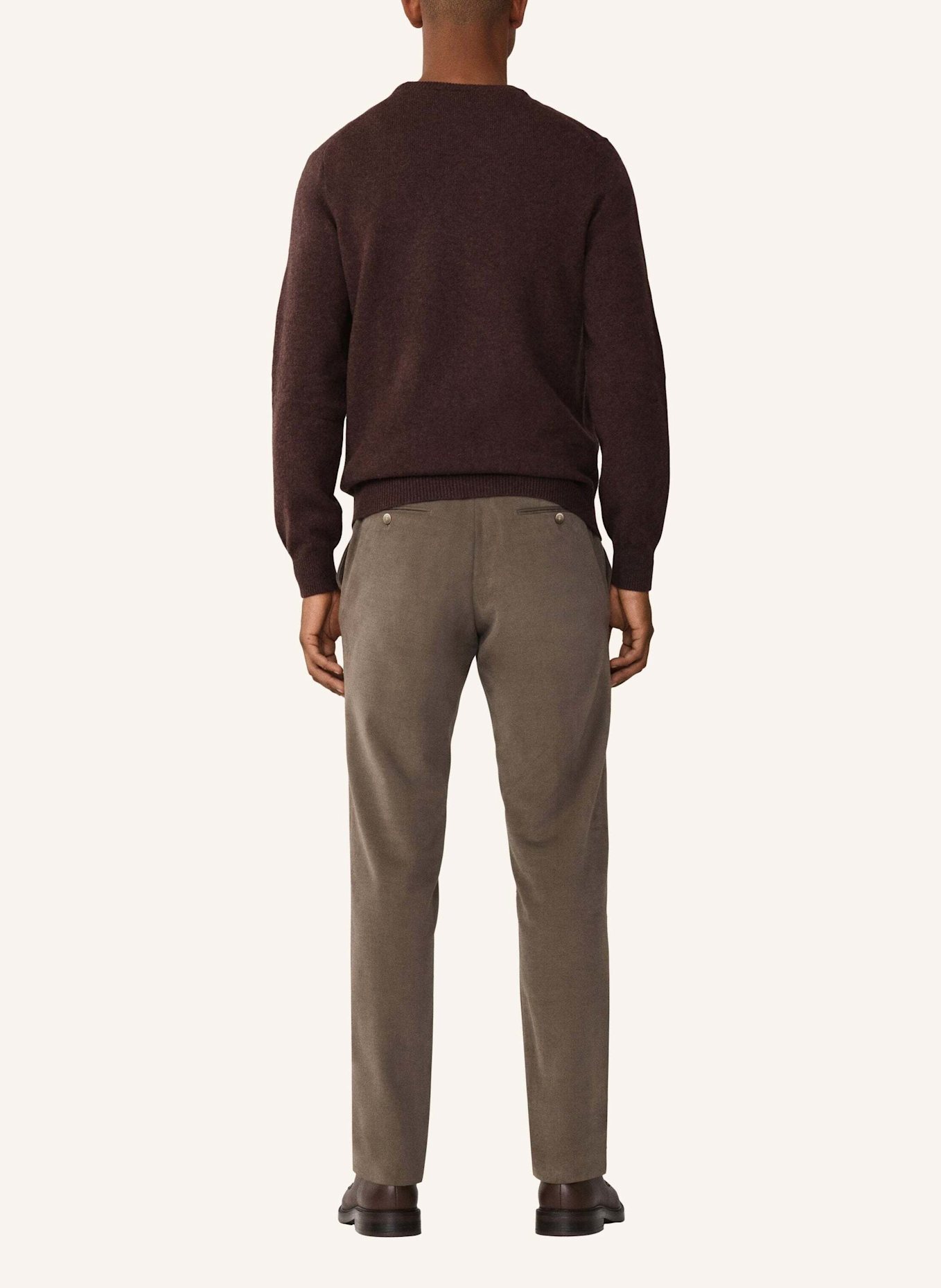 HACKETT LONDON Pullover LAMBSWOOL CREW: DUNKELBRAUN