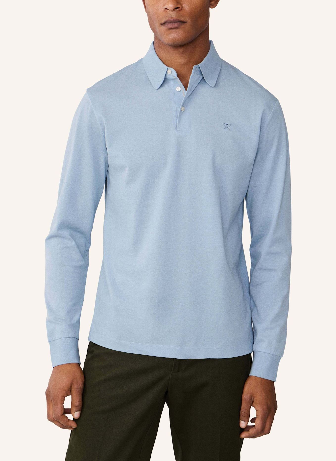 HACKETT LONDON Poloshirt FASHIONED COLLAR LS: BLAU