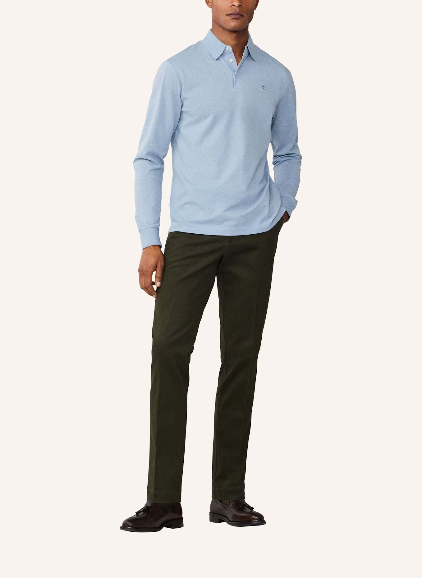 HACKETT LONDON Poloshirt FASHIONED COLLAR LS: BLAU