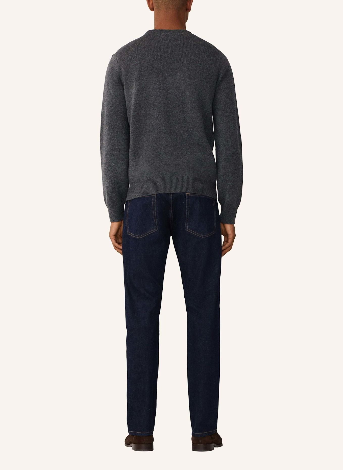 HACKETT LONDON Pullover LAMBSWOOL CREW: DUNKELGRAU