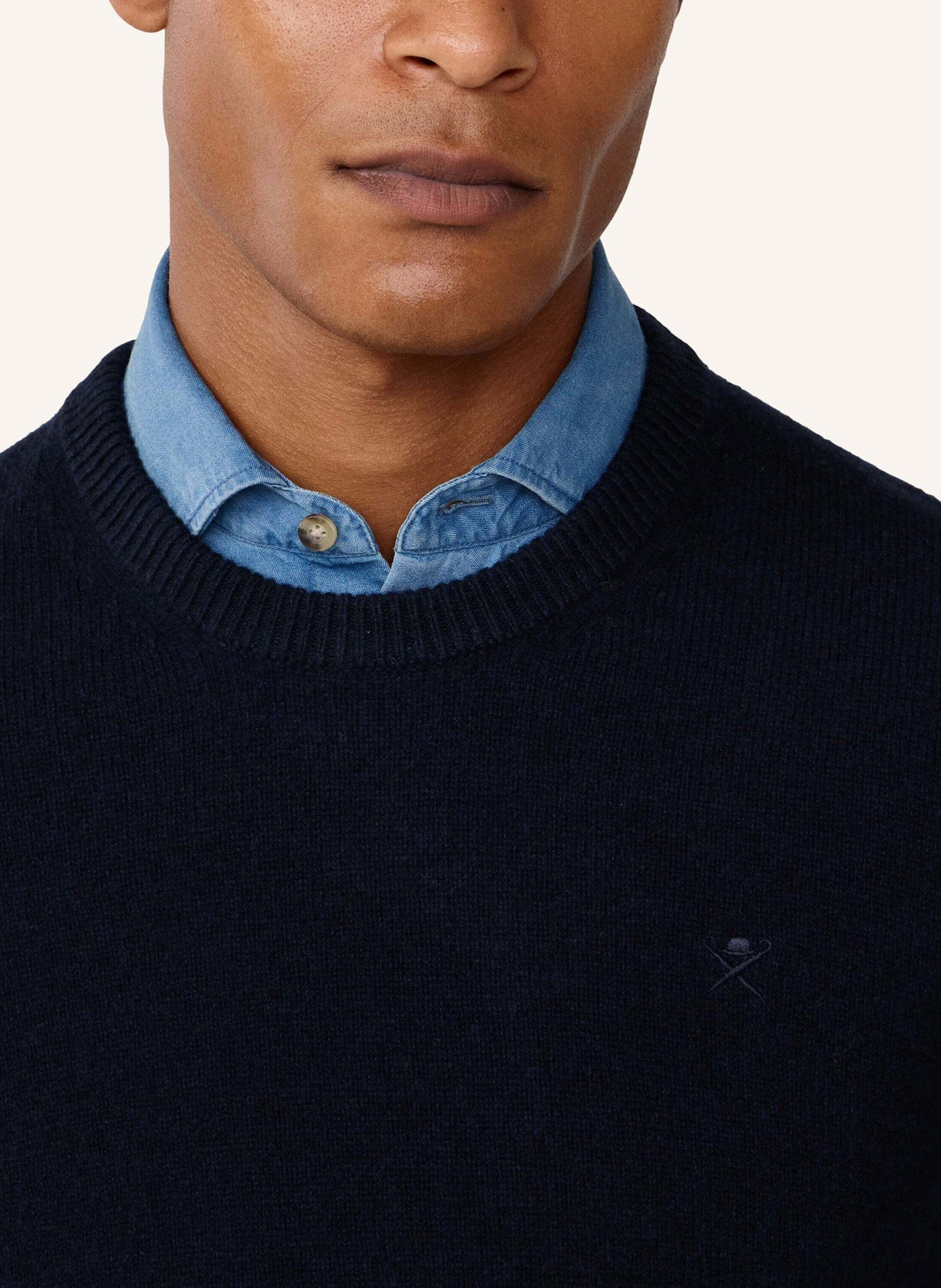 HACKETT LONDON Pullover LAMBSWOOL CREW: BLAU