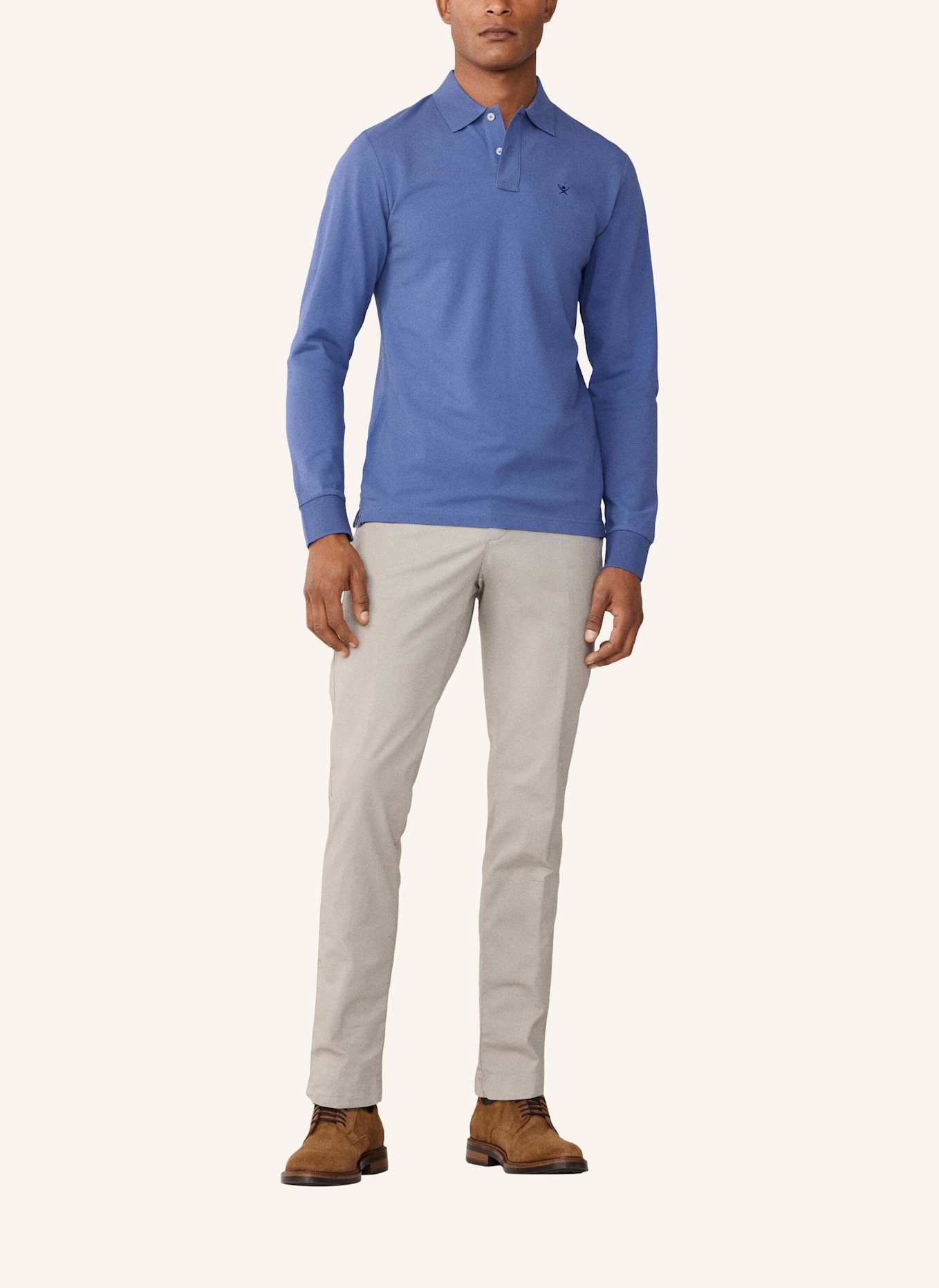 HACKETT LONDON Poloshirt SLIM FIT LOGO LS: BLAU