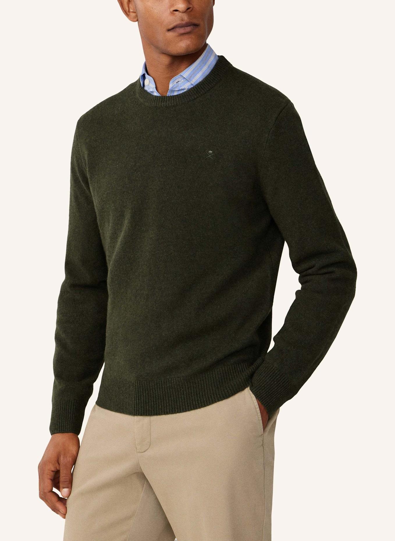 HACKETT LONDON Pullover LAMBSWOOL CREW: GRÜN