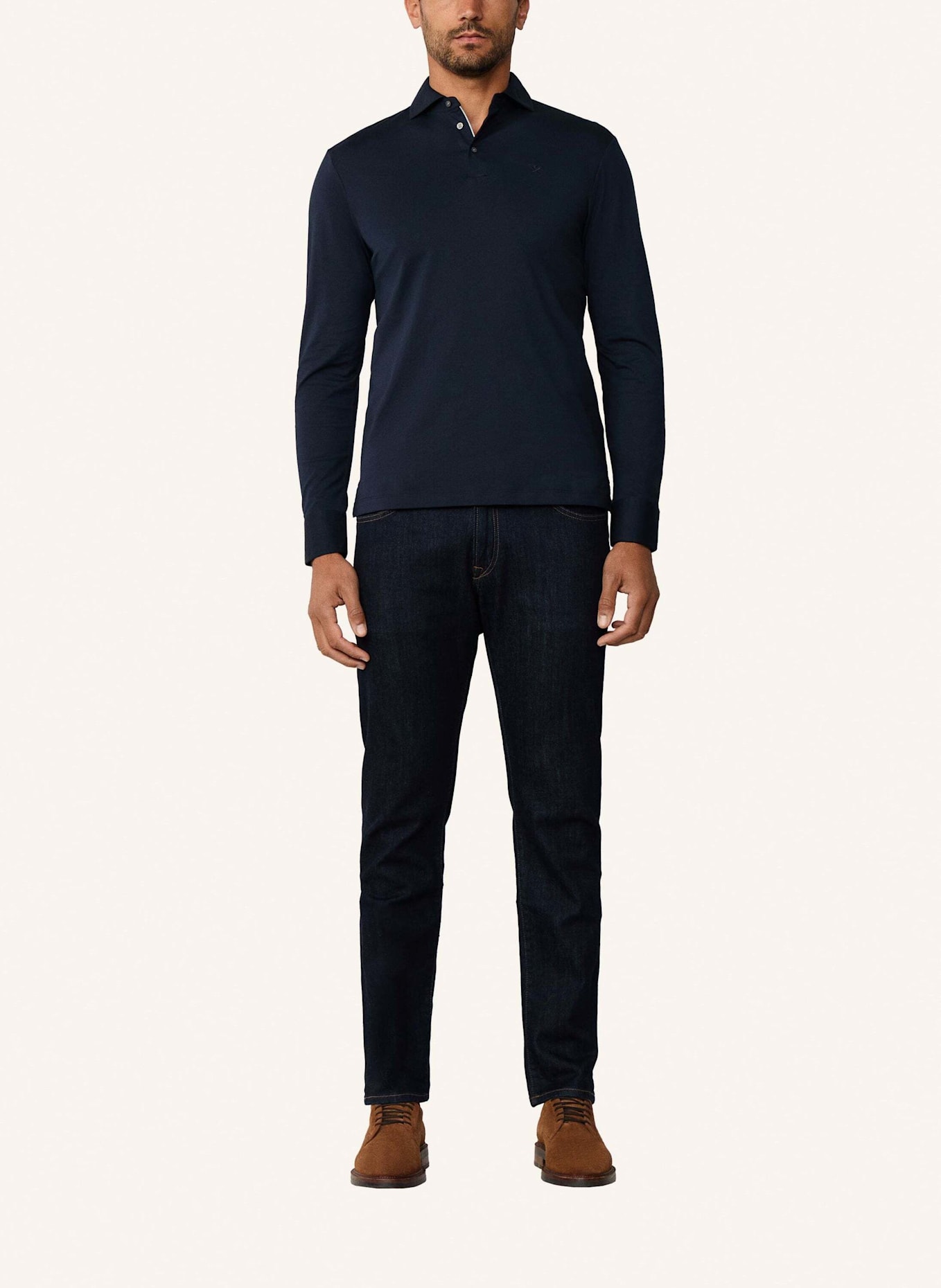 HACKETT LONDON Poloshirt PIMA COTTON POLO LS: DUNKELBLAU
