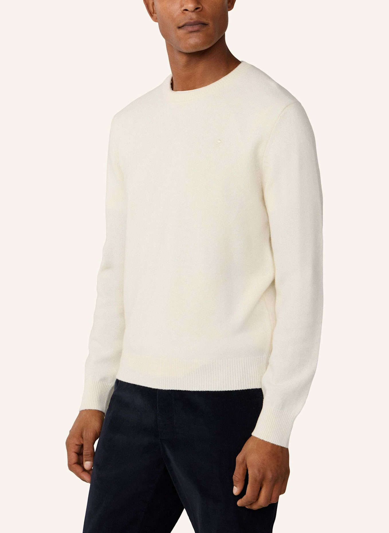 HACKETT LONDON Pullover LAMBSWOOL CREW: CREME