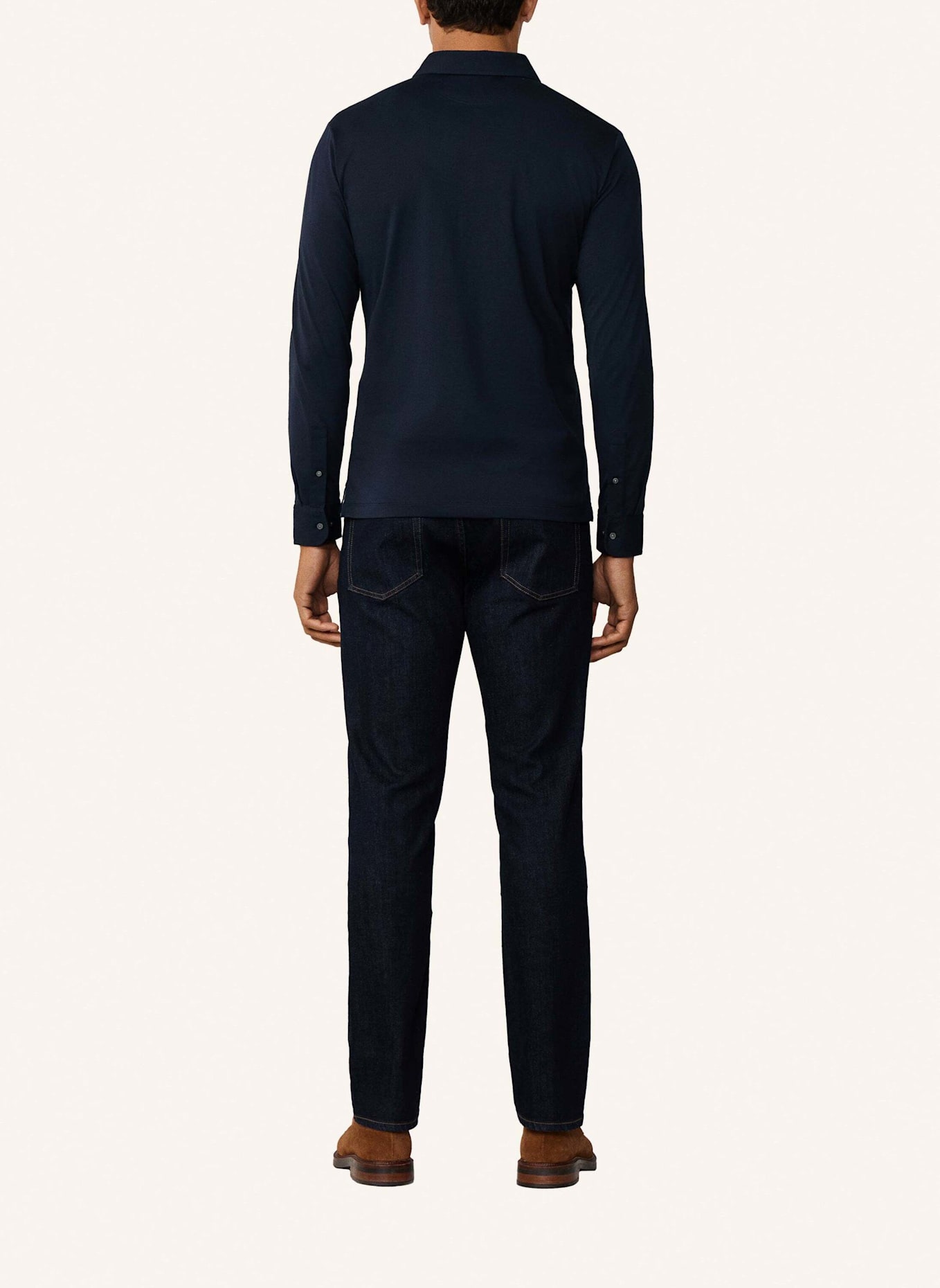 HACKETT LONDON Poloshirt PIMA COTTON POLO LS: DUNKELBLAU