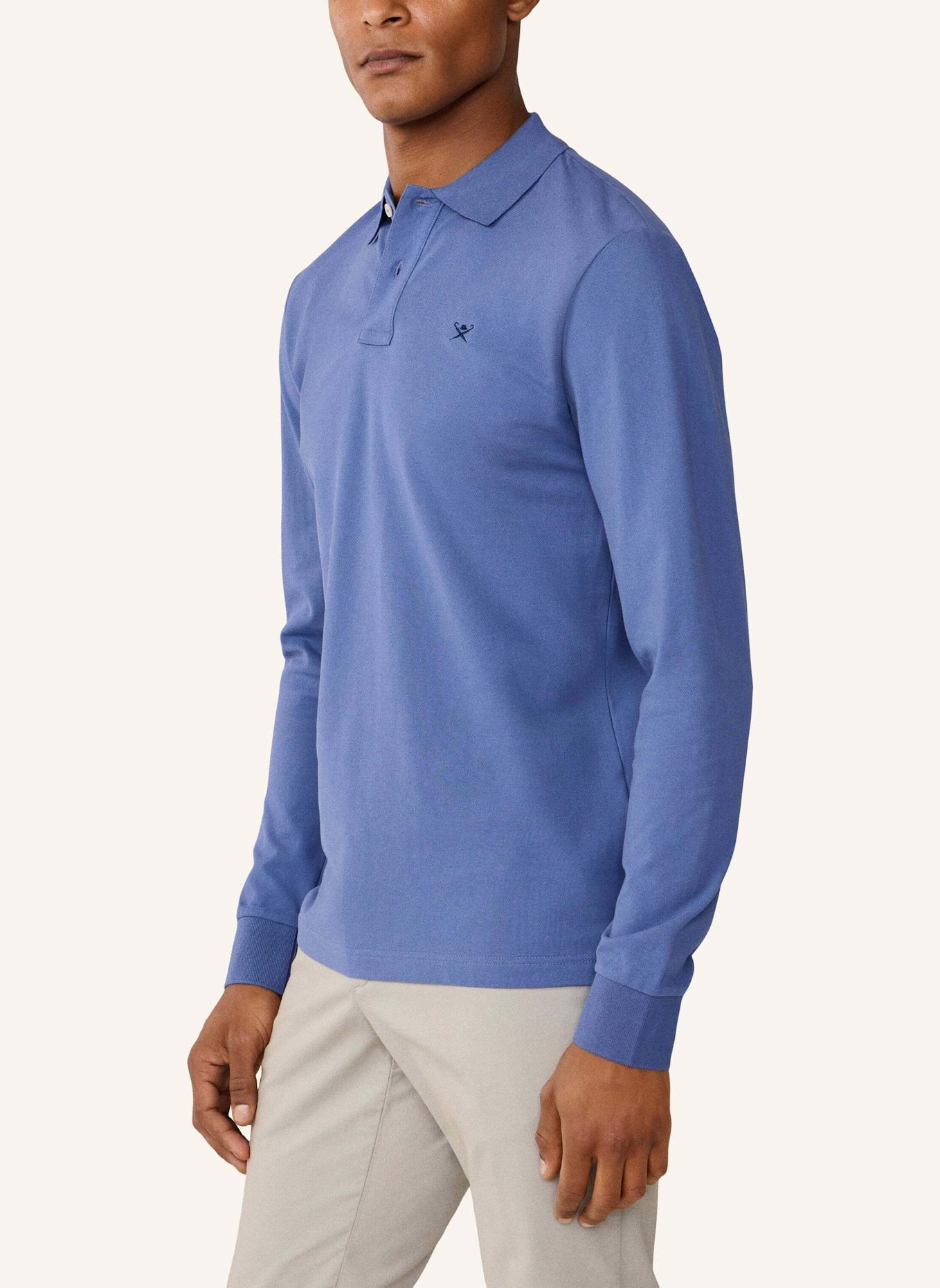 HACKETT LONDON Poloshirt SLIM FIT LOGO LS: BLAU