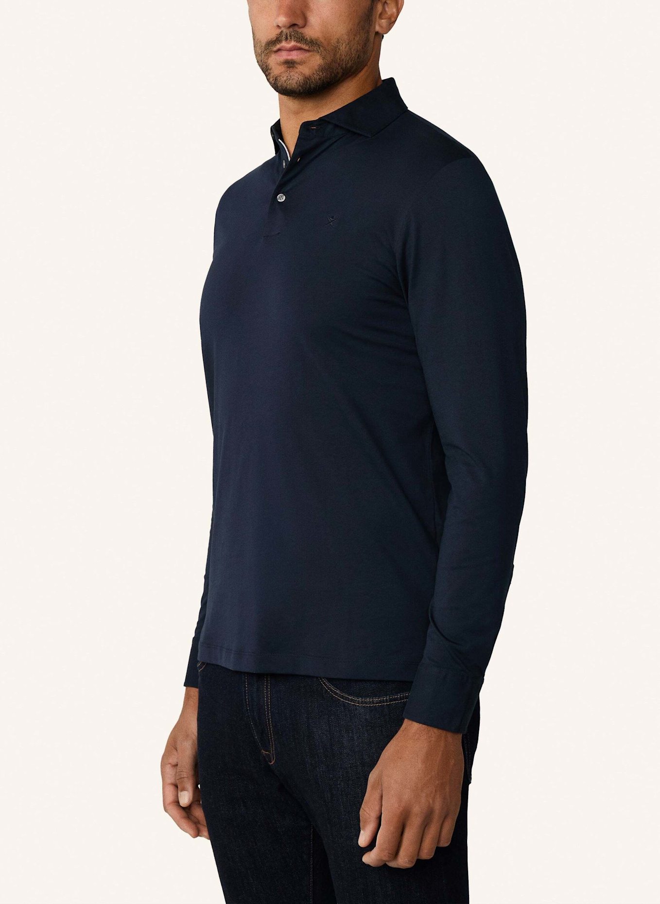 HACKETT LONDON Poloshirt PIMA COTTON POLO LS: DUNKELBLAU