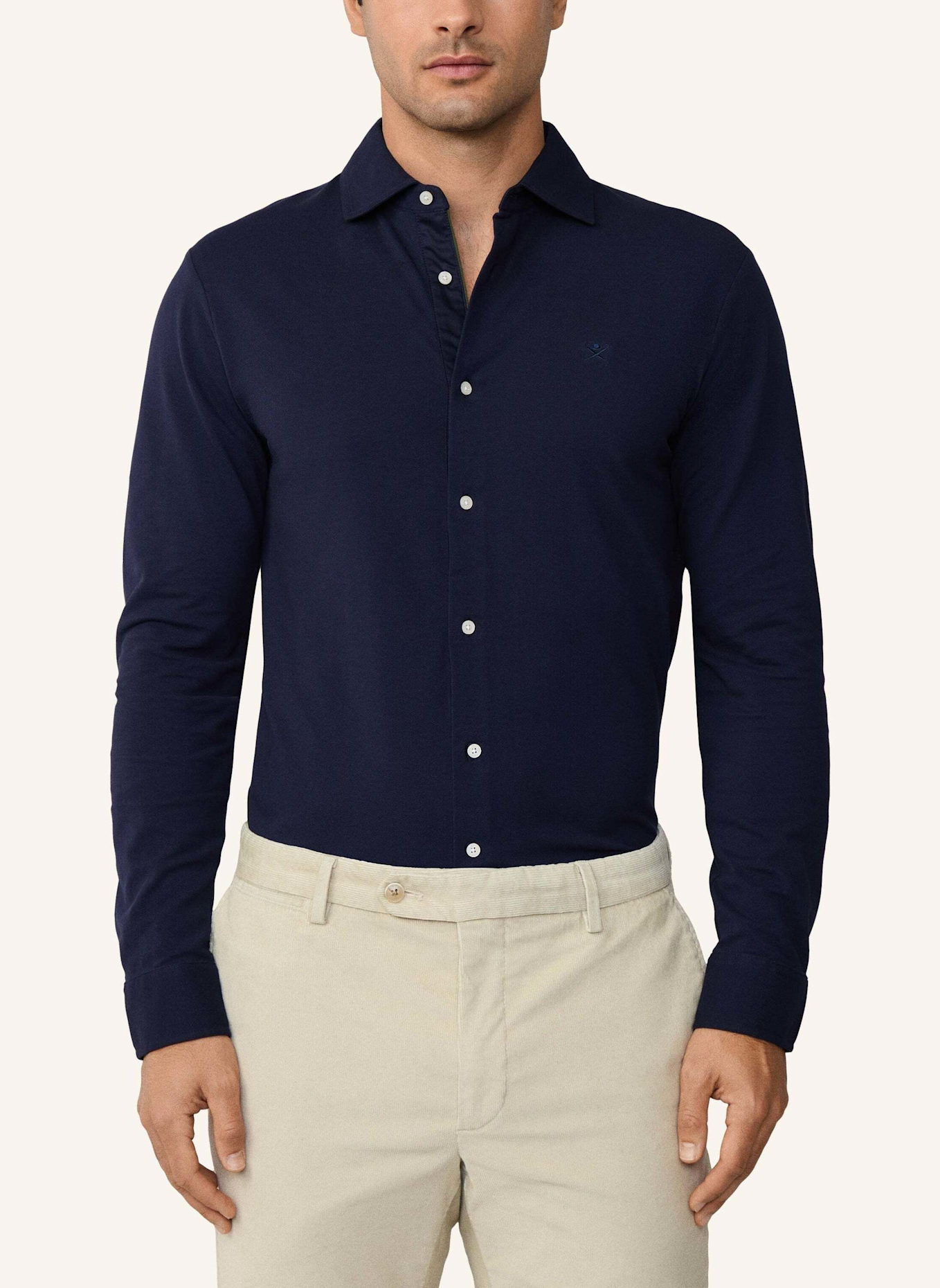 HACKETT LONDON Poloshirt PIPED SHIRT POLO LS: BLAU