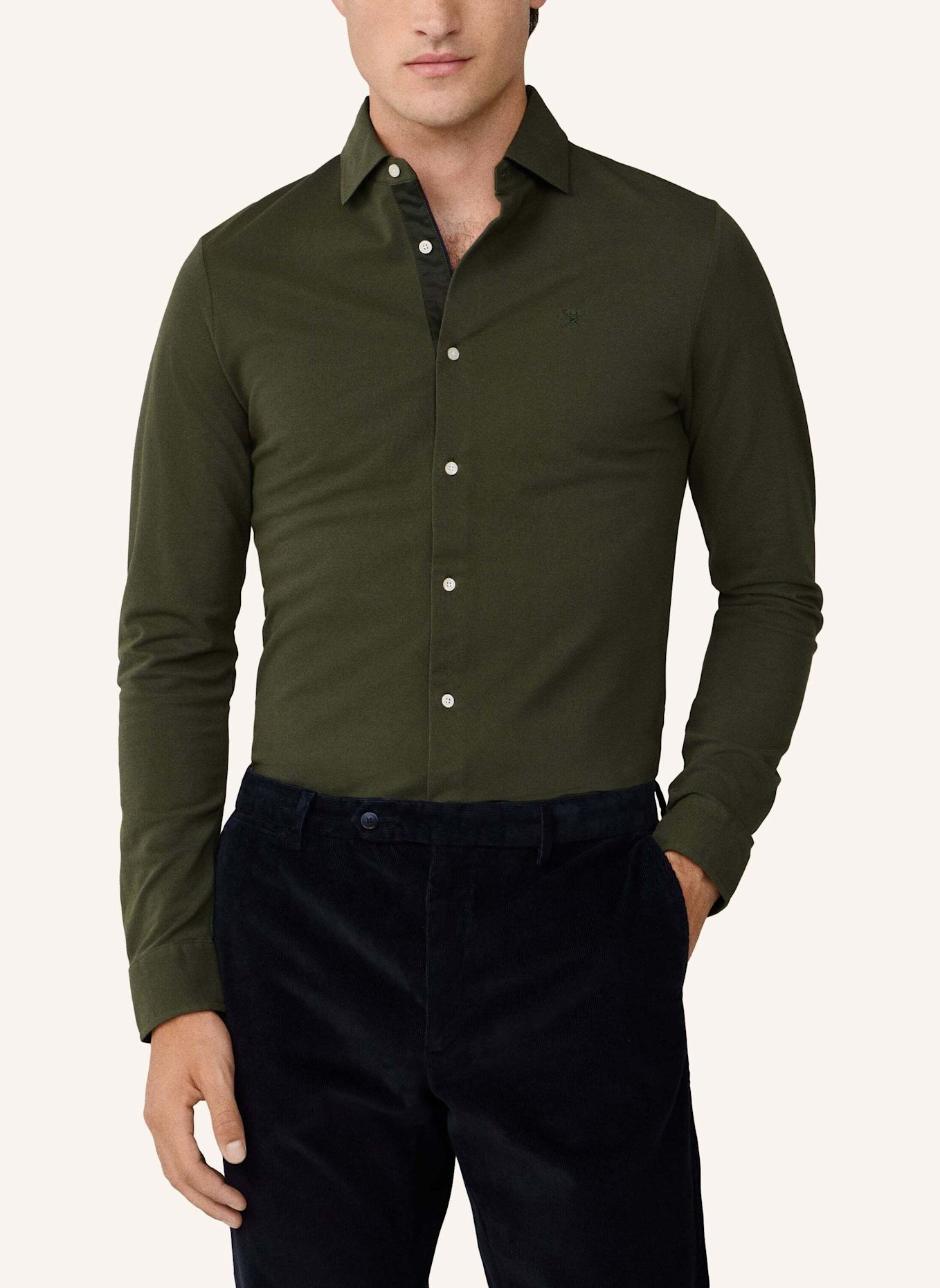 HACKETT LONDON Poloshirt PIPED SHIRT POLO LS: GRÜN