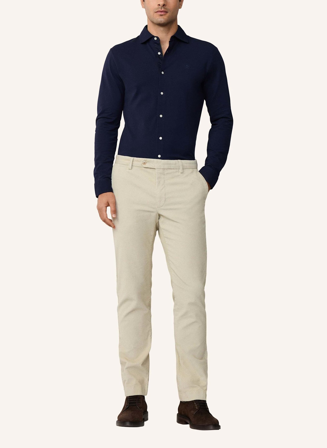 HACKETT LONDON Poloshirt PIPED SHIRT POLO LS: BLAU