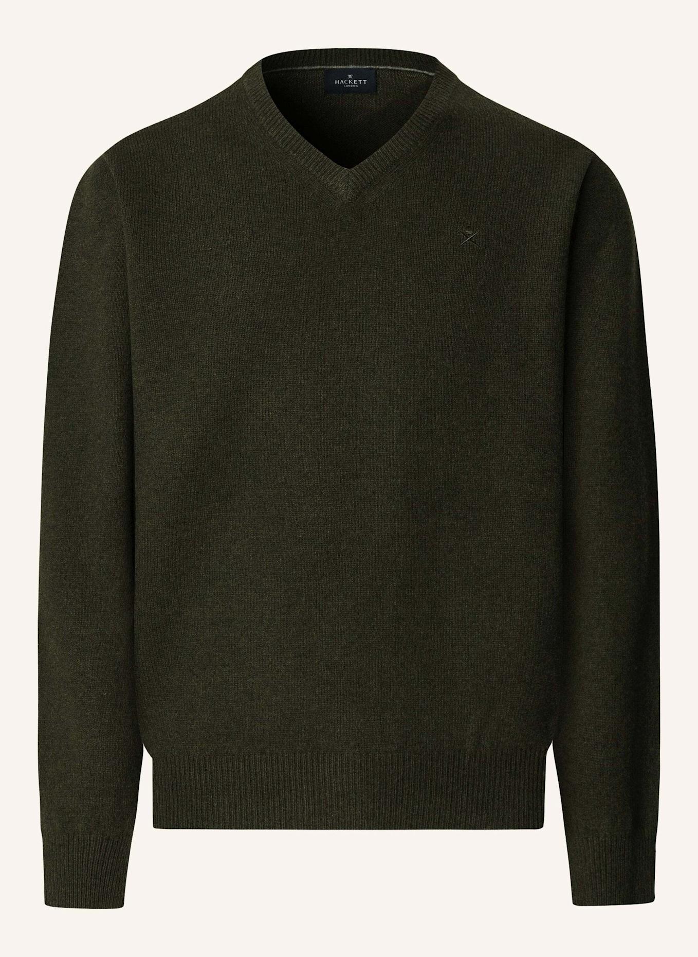 HACKETT LONDON Pullover LAMBSWOOL V NECK: GRÜN
