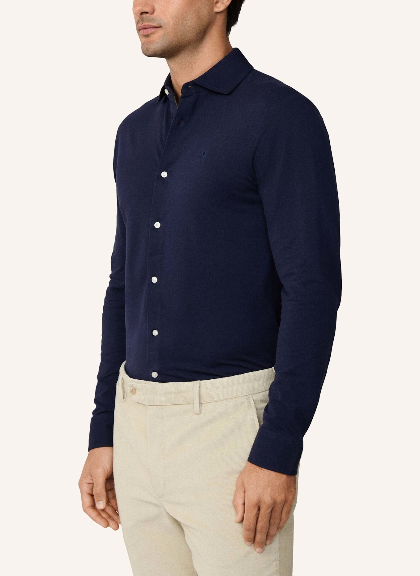 HACKETT LONDON Poloshirt PIPED SHIRT POLO LS: BLAU