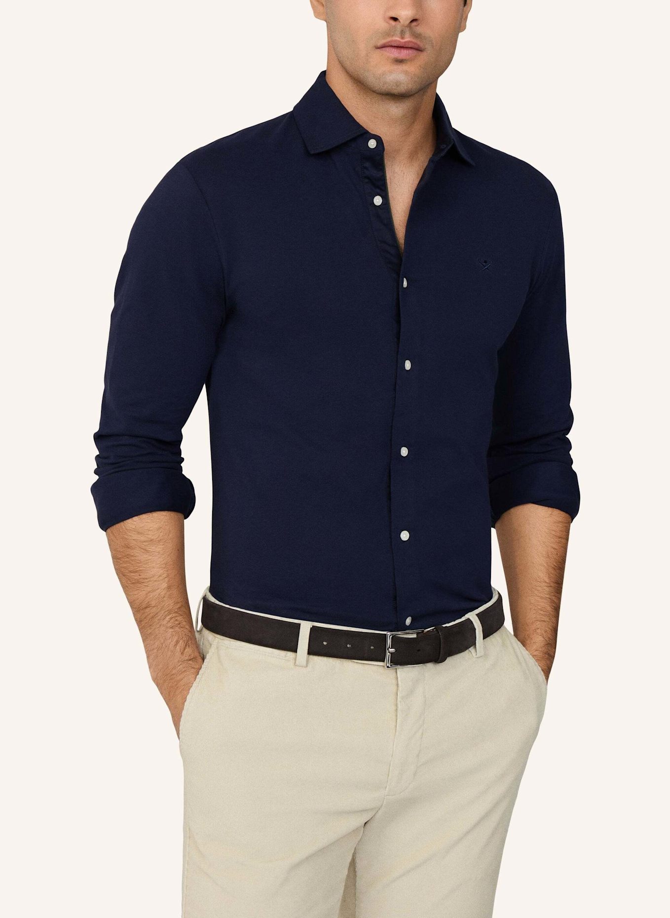 HACKETT LONDON Poloshirt PIPED SHIRT POLO LS: BLAU