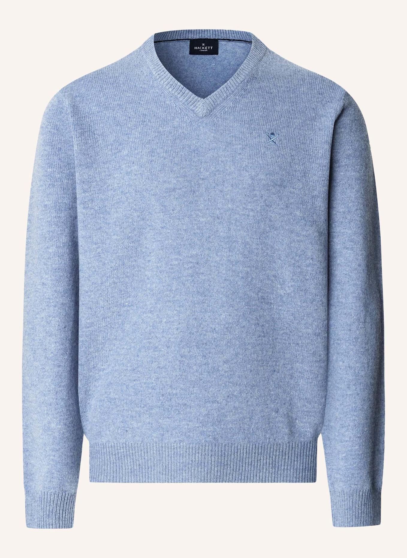 HACKETT LONDON Pullover LAMBSWOOL V NECK: BLAU