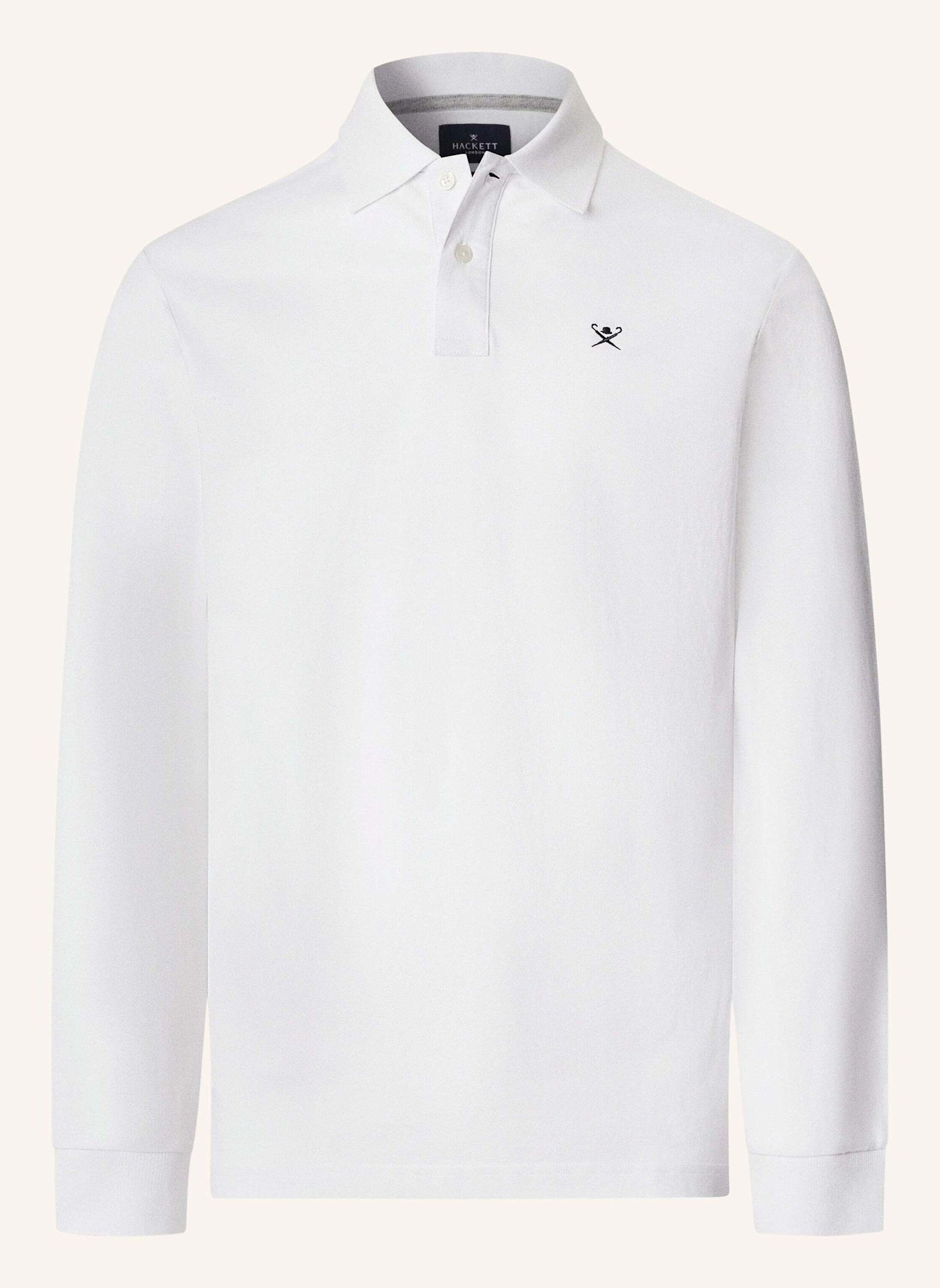 HACKETT LONDON Poloshirt SLIM FIT LOGO LS: WEISS