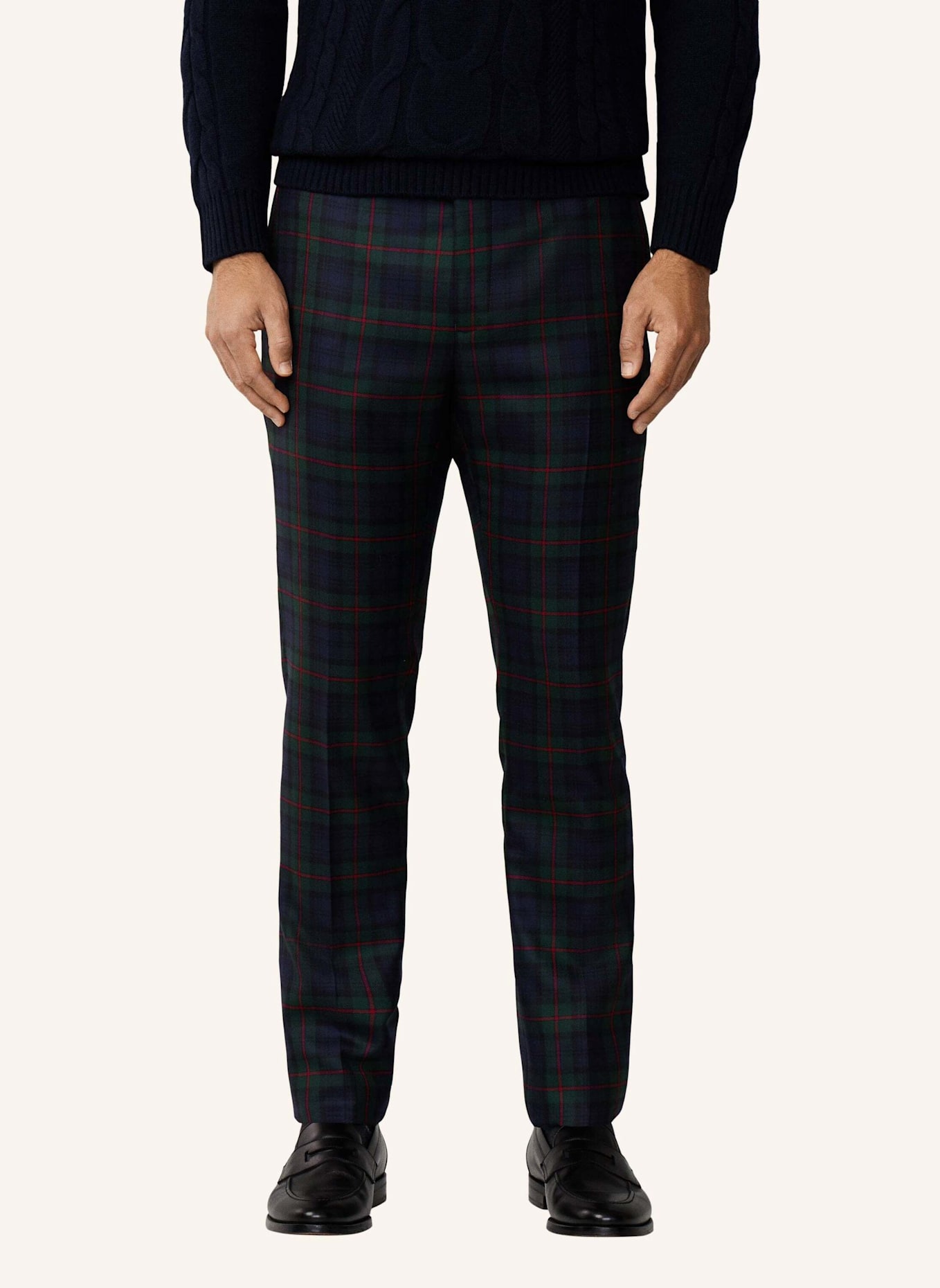 HACKETT LONDON Businesshose GREEN TARTAN TRS: GRÜN