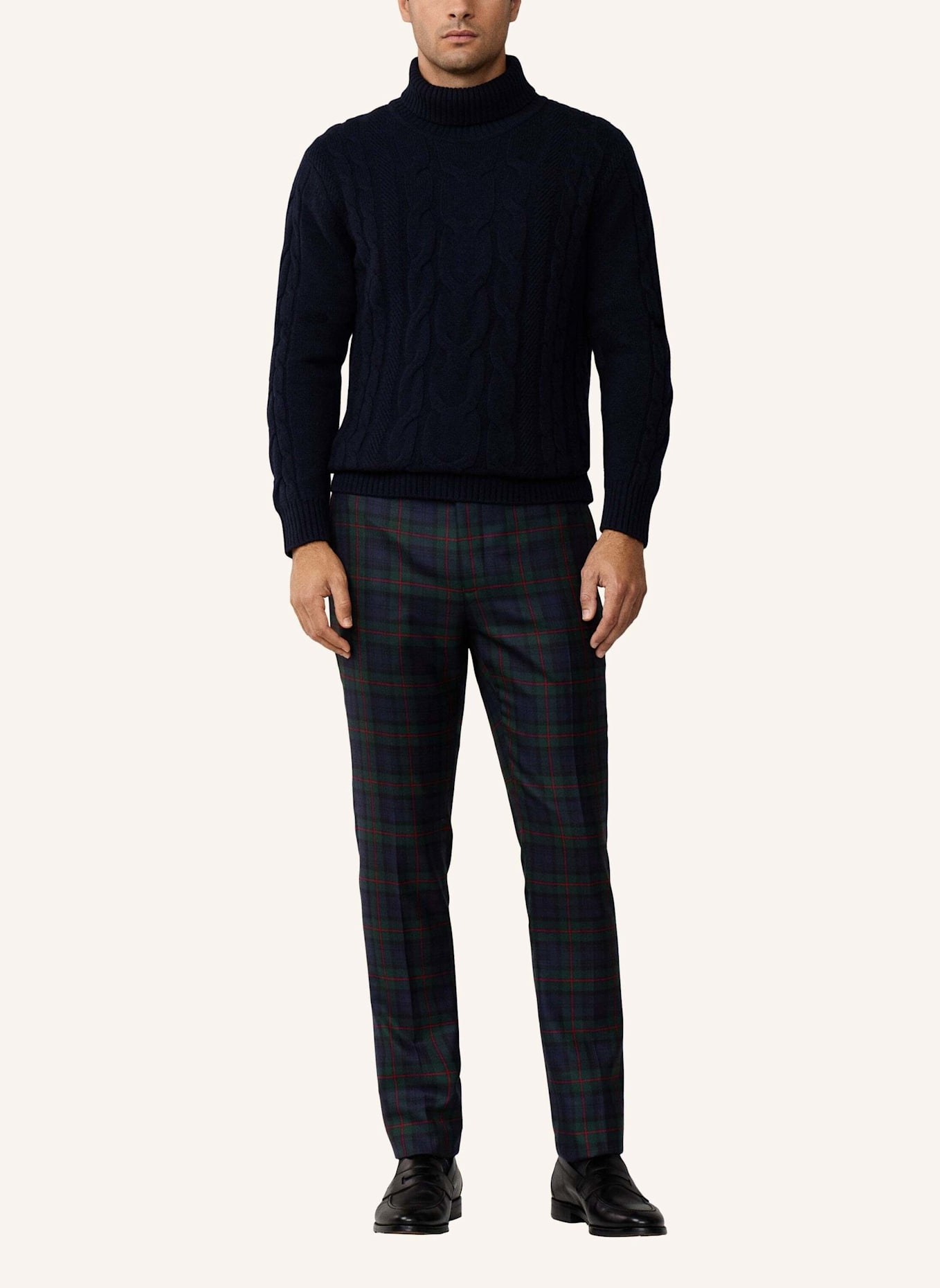 HACKETT LONDON Businesshose GREEN TARTAN TRS: GRÜN