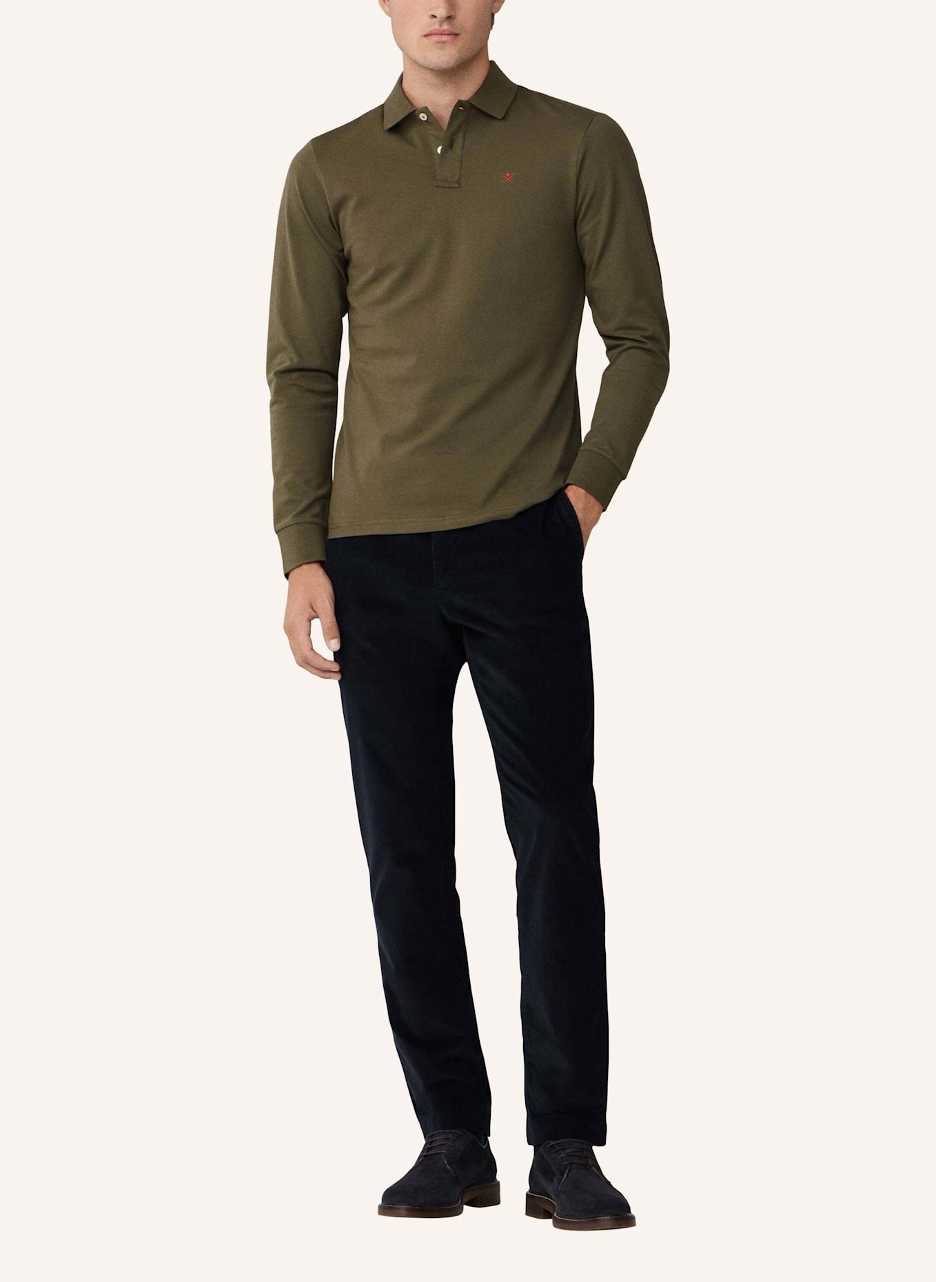 HACKETT LONDON Poloshirt SLIM FIT LOGO LS: GRÜN