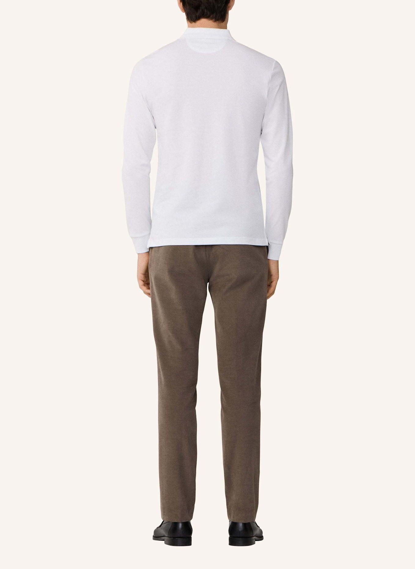 HACKETT LONDON Poloshirt SLIM FIT LOGO LS: WEISS