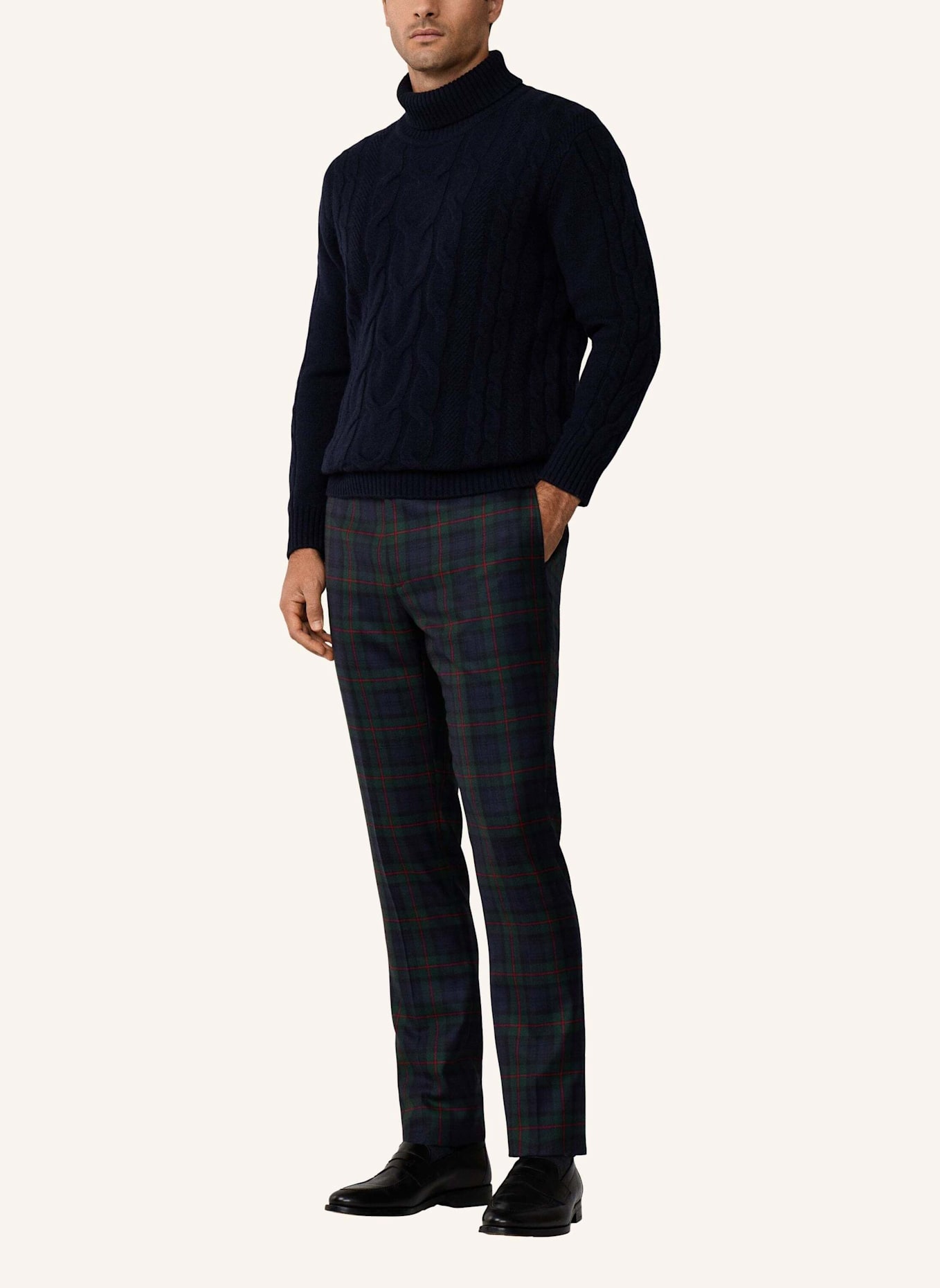 HACKETT LONDON Businesshose GREEN TARTAN TRS: GRÜN