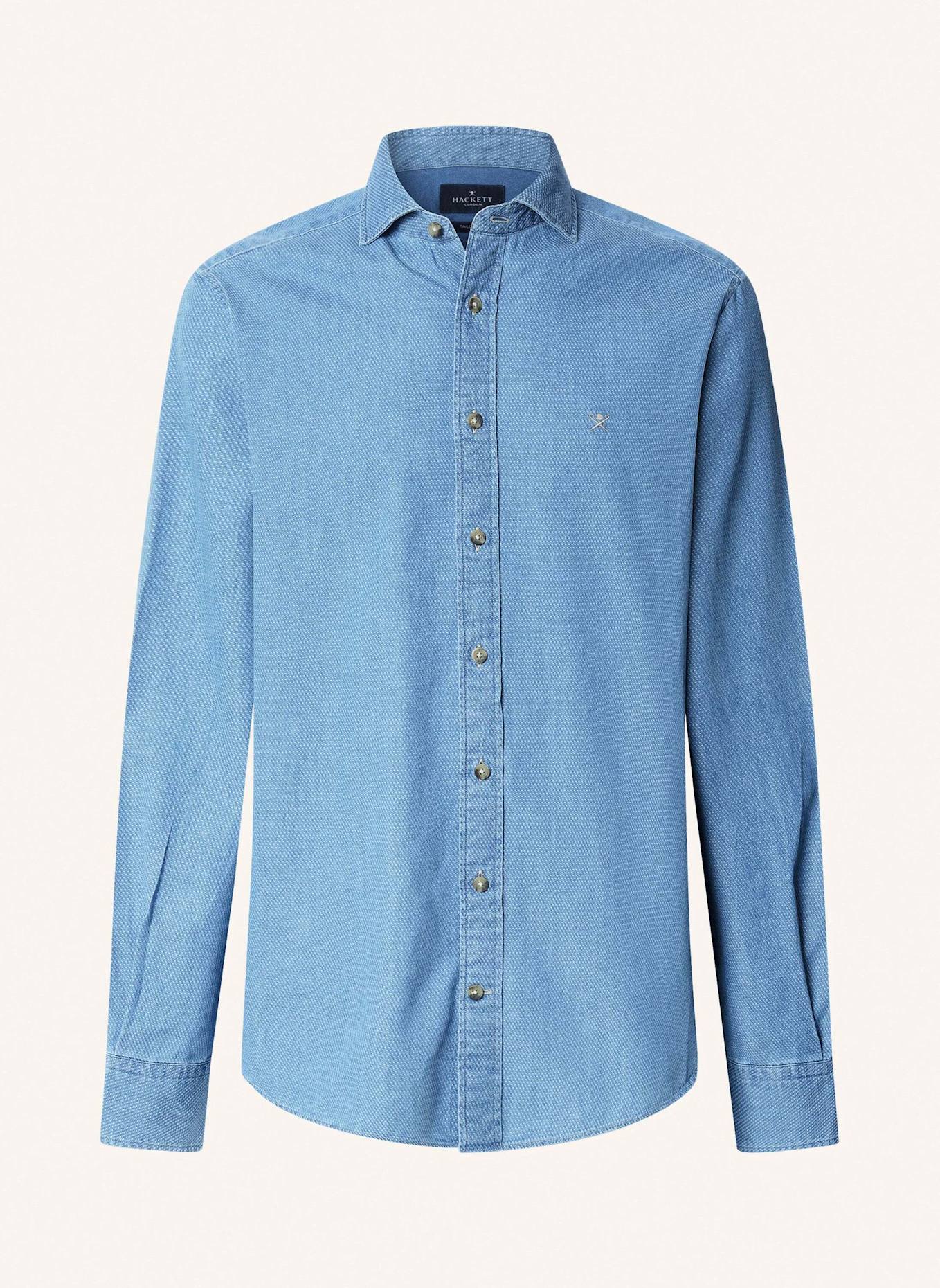 HACKETT LONDON Freizeithemd INDIGO DOBBY: HELLBLAU