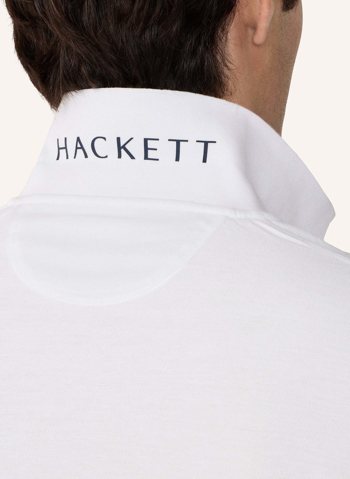 HACKETT LONDON Poloshirt SLIM FIT LOGO LS: WEISS