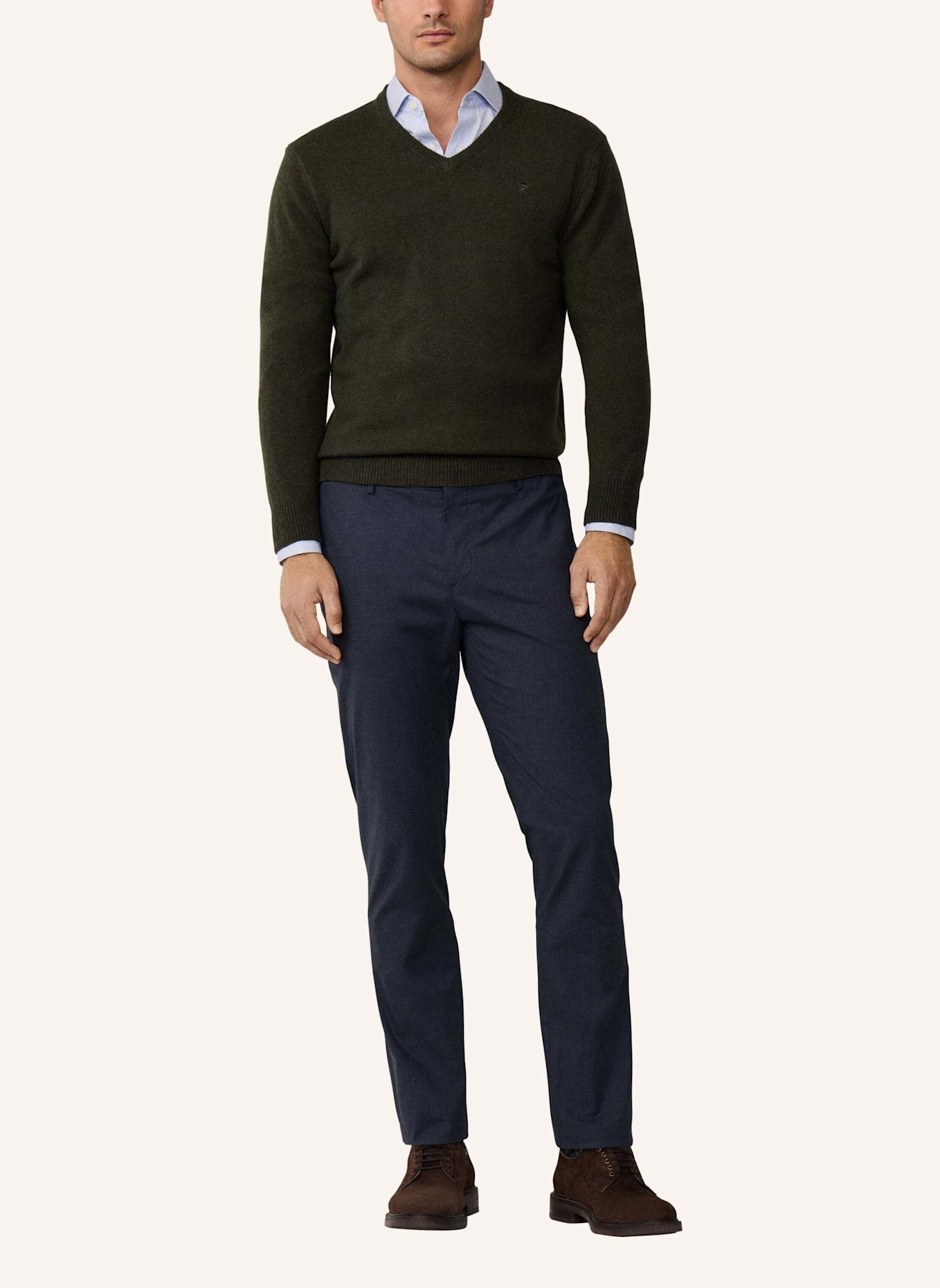 HACKETT LONDON Pullover LAMBSWOOL V NECK: GRÜN