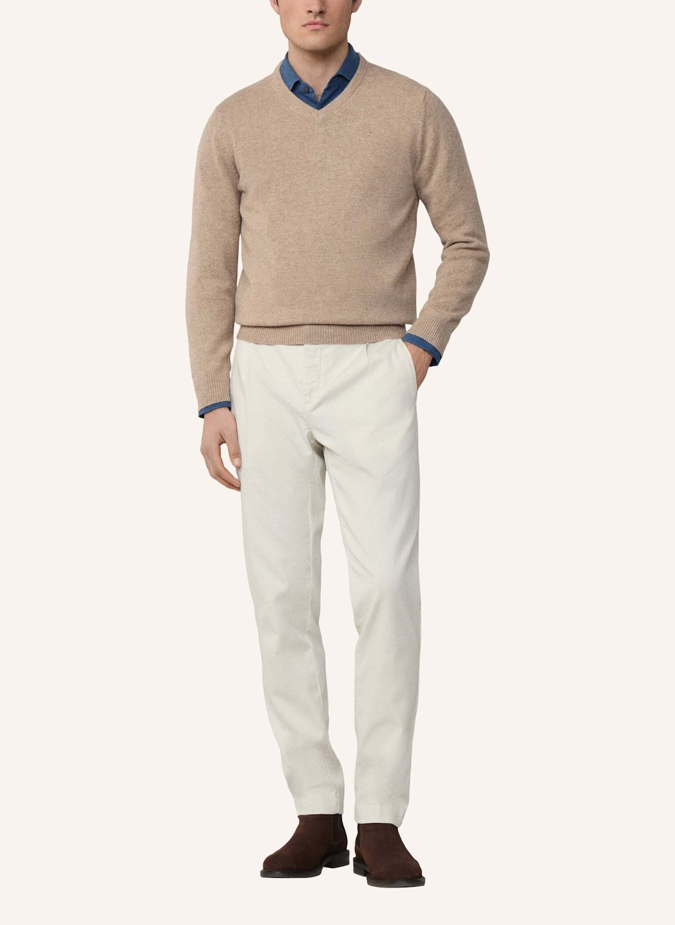HACKETT LONDON Pullover LAMBSWOOL V NECK: BEIGE