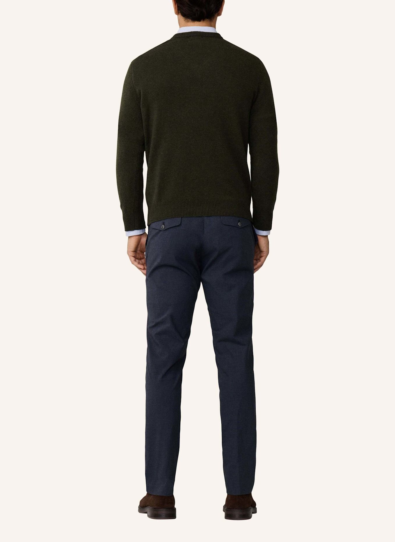 HACKETT LONDON Pullover LAMBSWOOL V NECK: GRÜN
