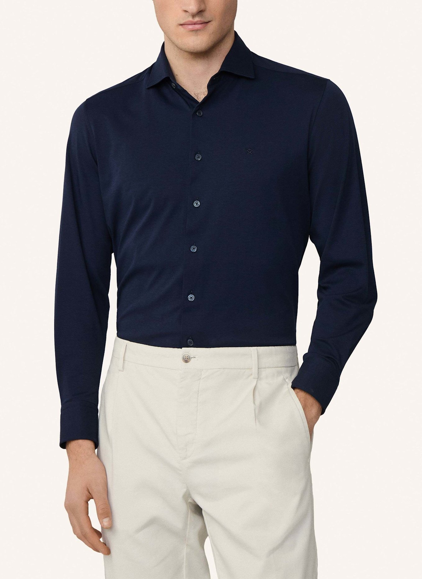 HACKETT LONDON Freizeithemd SINGLE JERSEY SHIRT: BLAU