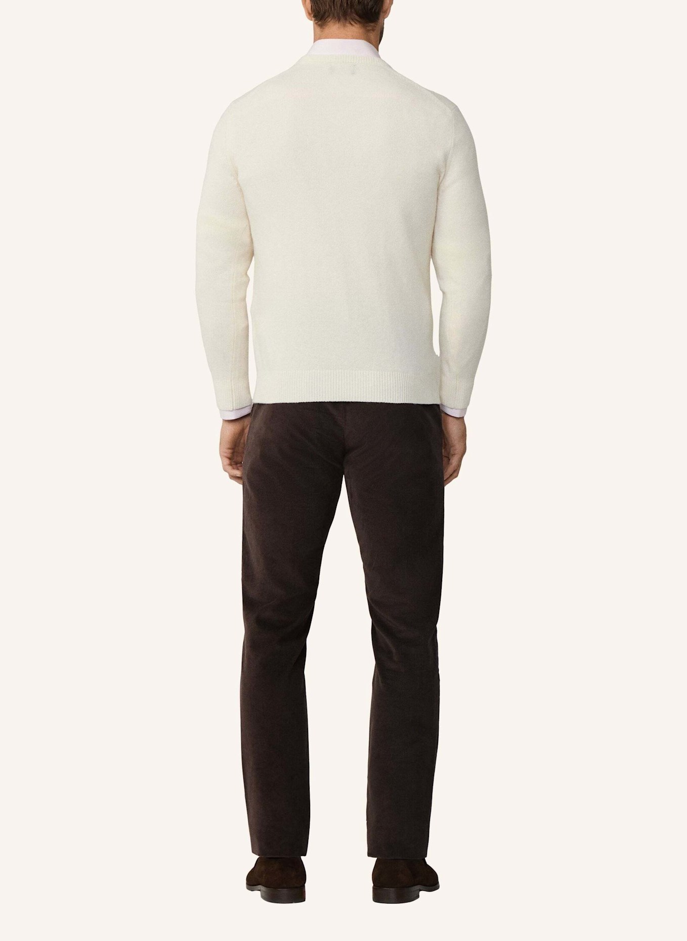 HACKETT LONDON Pullover LAMBSWOOL V NECK: CREME
