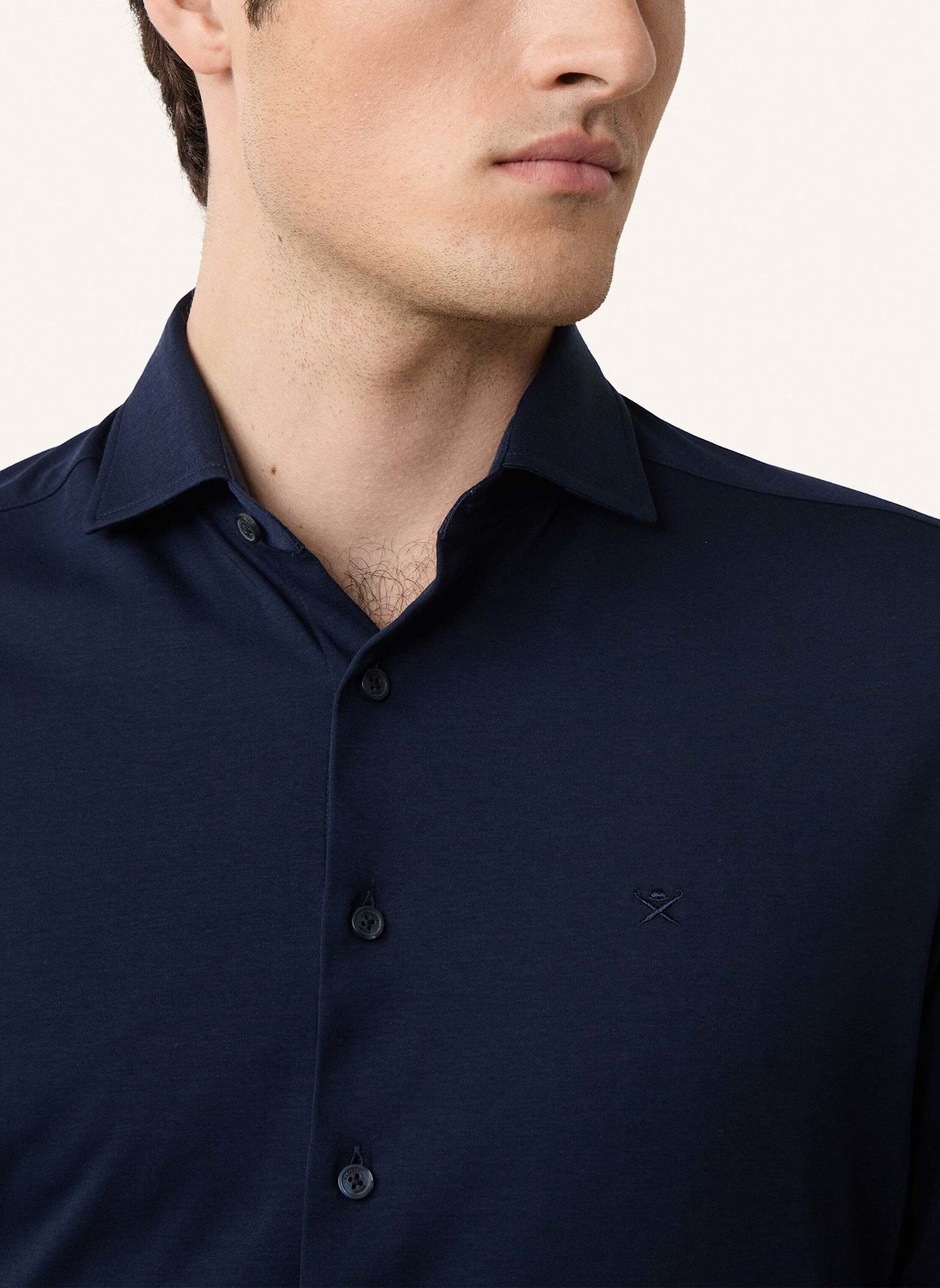 HACKETT LONDON Freizeithemd SINGLE JERSEY SHIRT: BLAU
