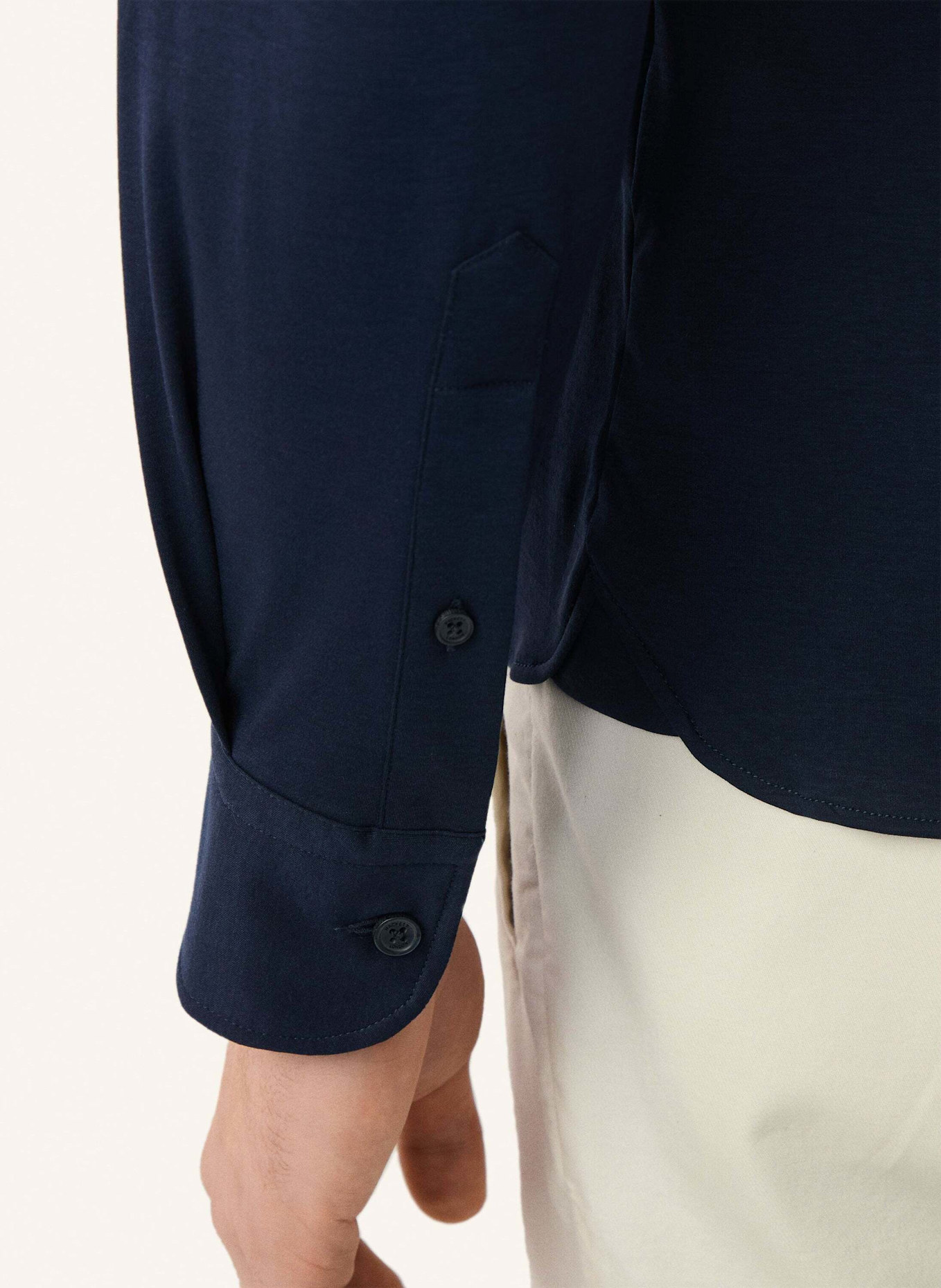 HACKETT LONDON Freizeithemd SINGLE JERSEY SHIRT: BLAU