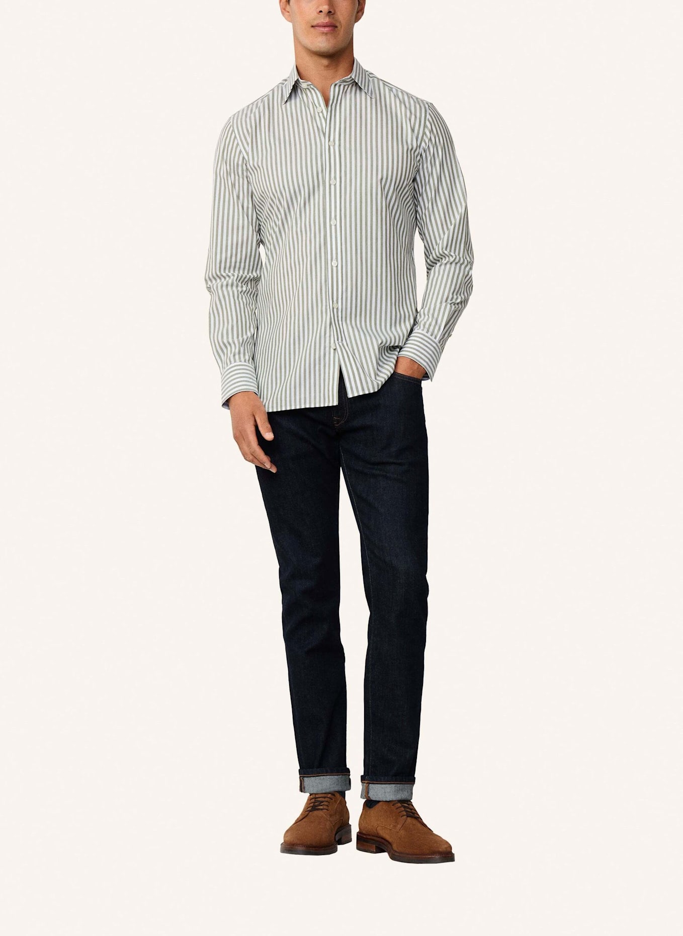 HACKETT LONDON Freizeithemd SOFT BENGAL STRIPE: GRÜN