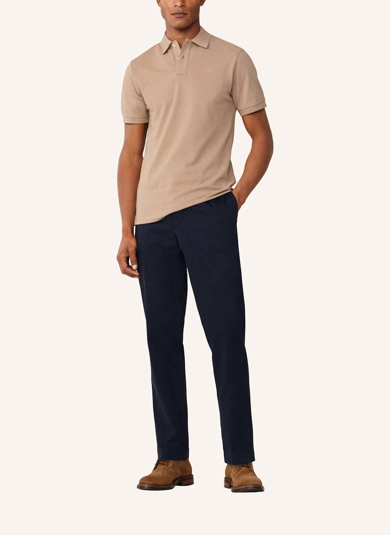 HACKETT LONDON Poloshirt SLIM FIT LOGO: BEIGE