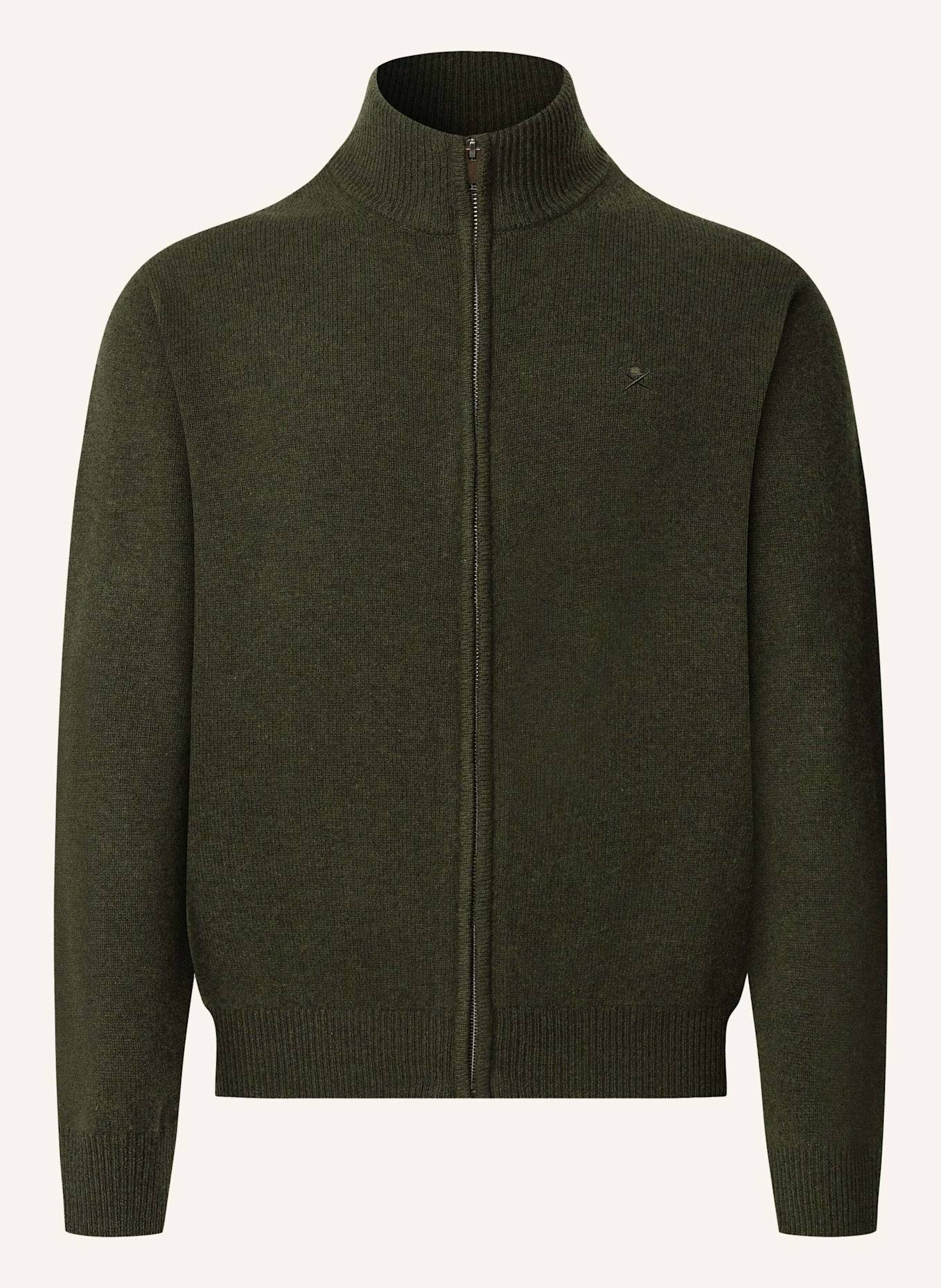 HACKETT LONDON Strickjacken Cardigan LAMBSWOOL FZIP: GRÜN