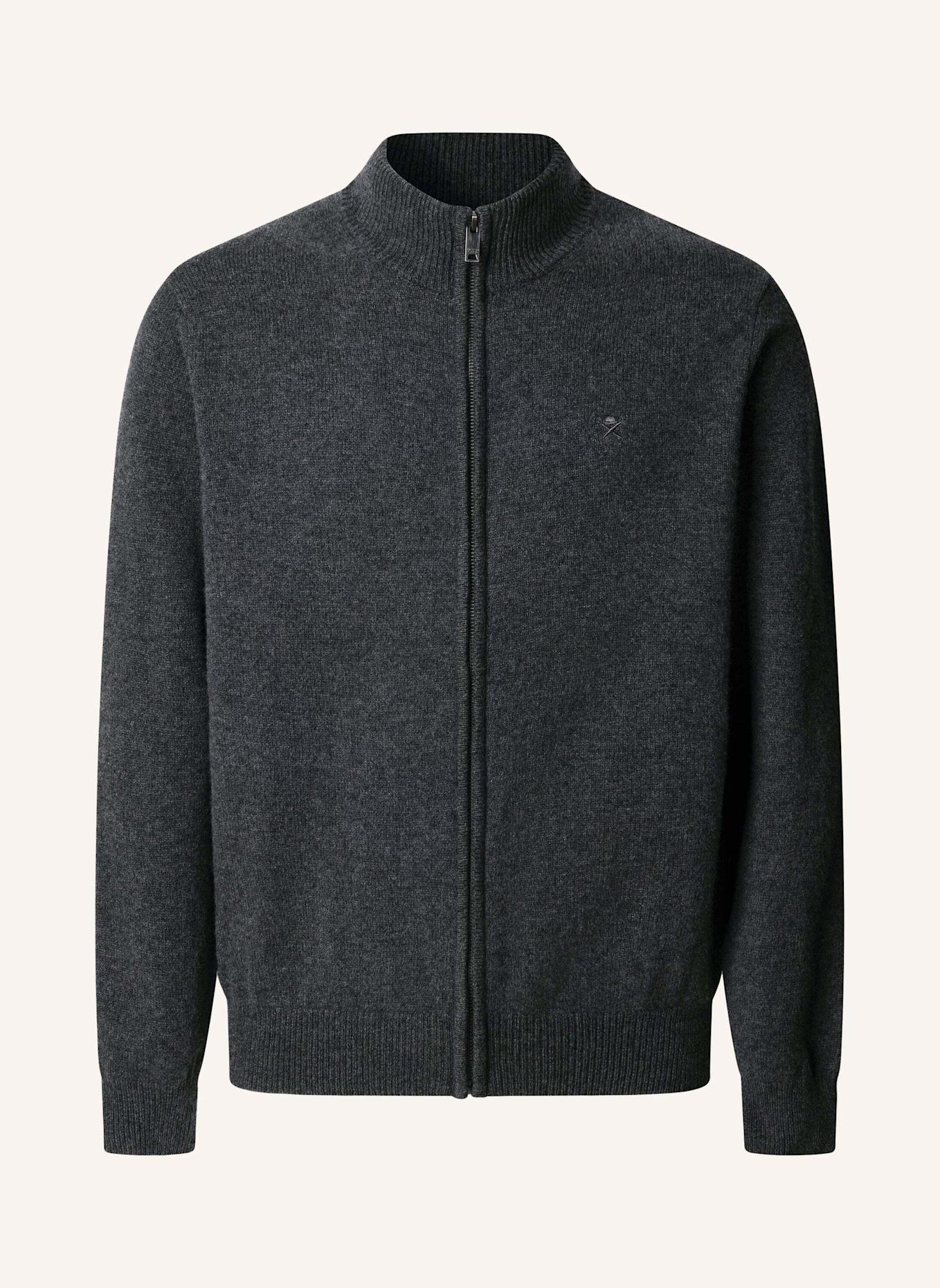 HACKETT LONDON Strickjacken Cardigan LAMBSWOOL FZIP: DUNKELGRAU