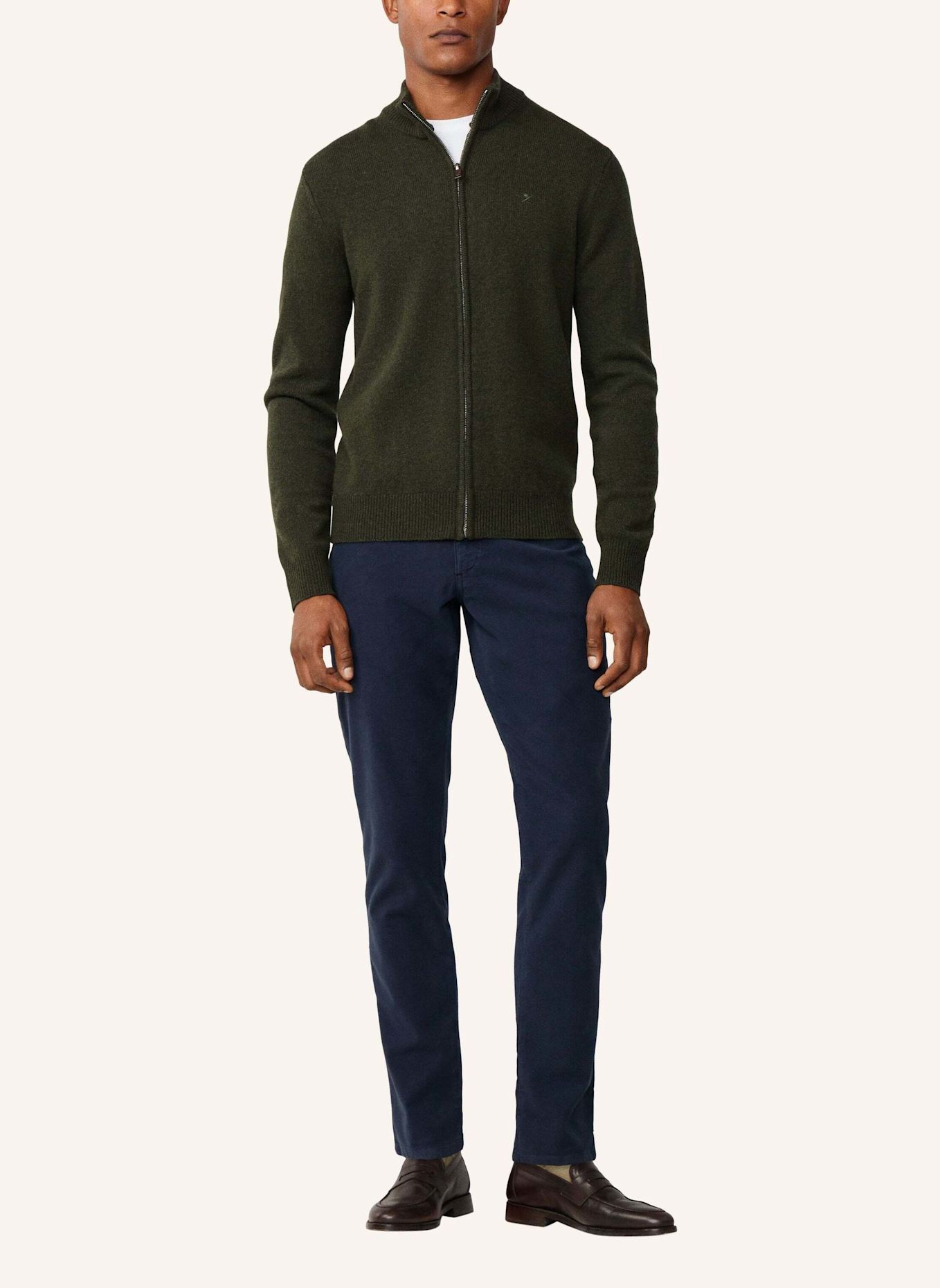 HACKETT LONDON Strickjacken Cardigan LAMBSWOOL FZIP: GRÜN