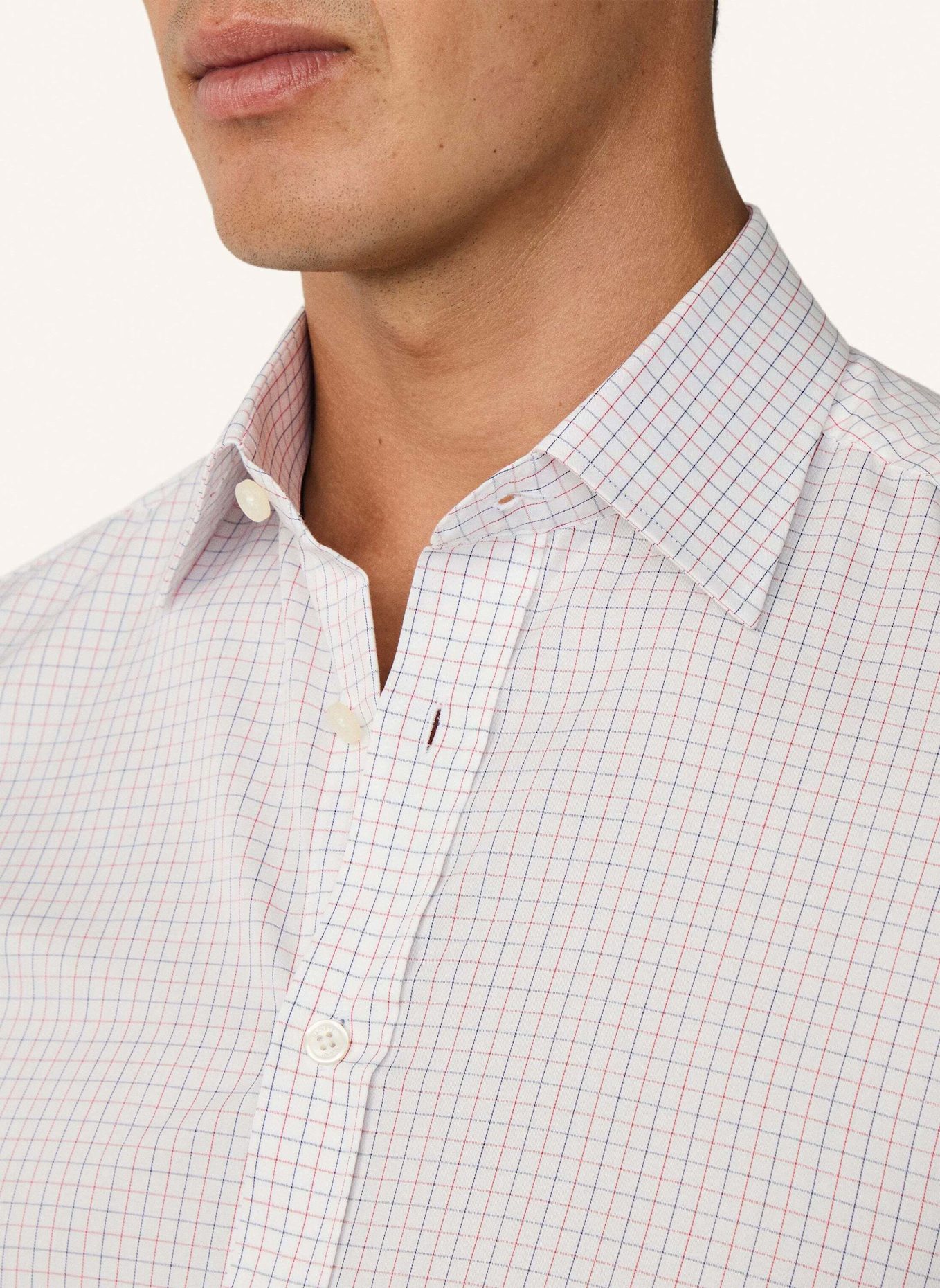 HACKETT LONDON Freizeithemd FINE TATTERSALL: ROT