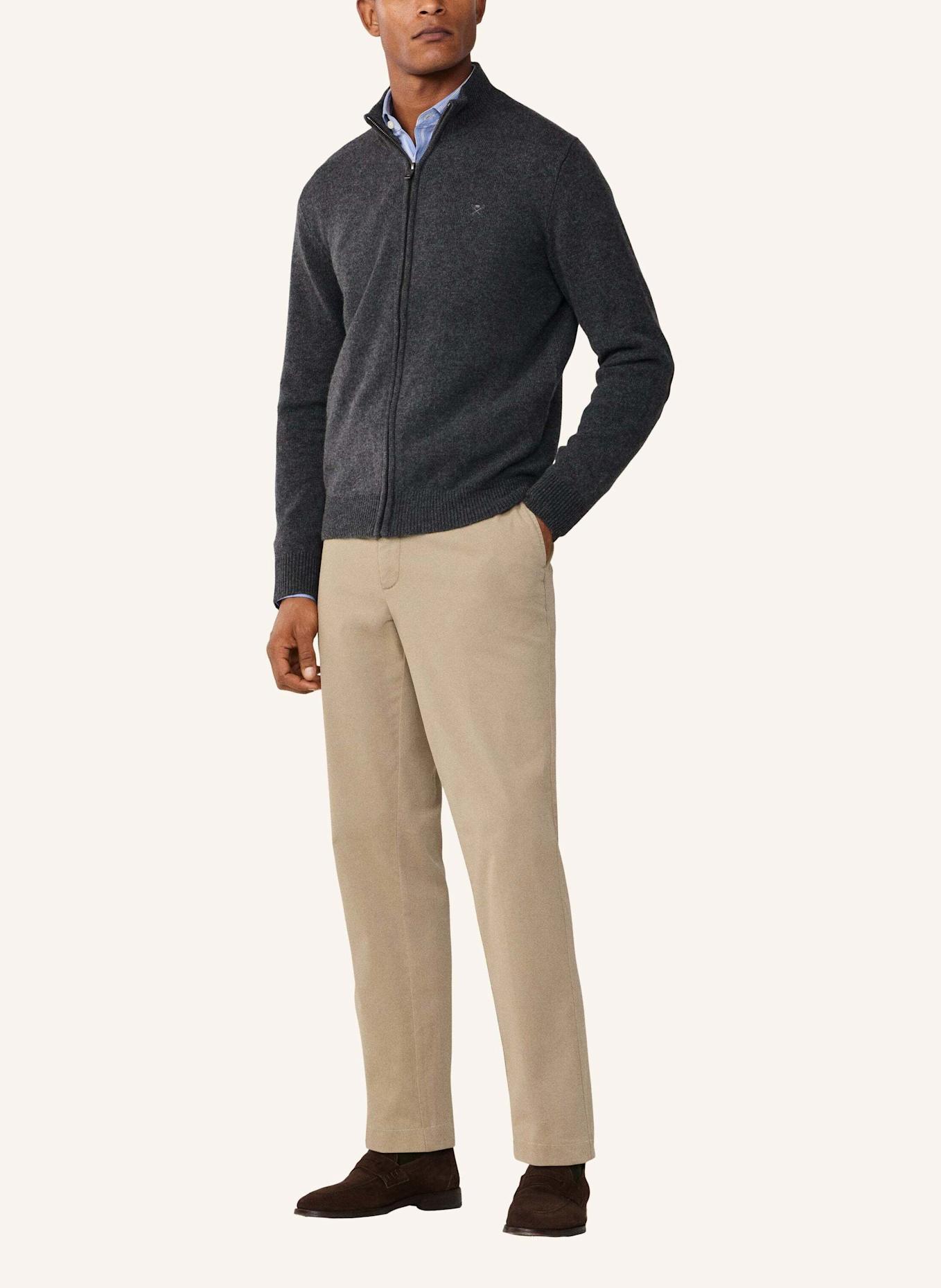 HACKETT LONDON Strickjacken Cardigan LAMBSWOOL FZIP: DUNKELGRAU