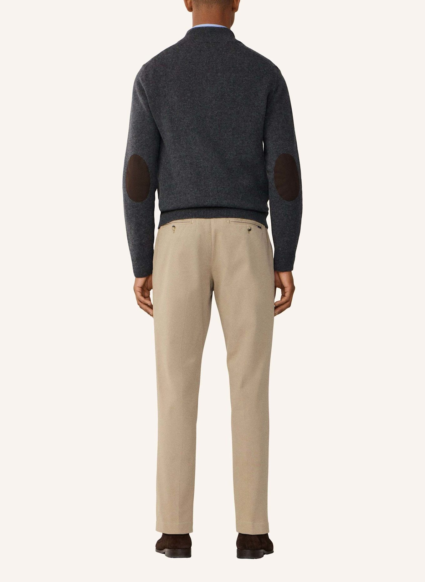 HACKETT LONDON Strickjacken Cardigan LAMBSWOOL FZIP: DUNKELGRAU