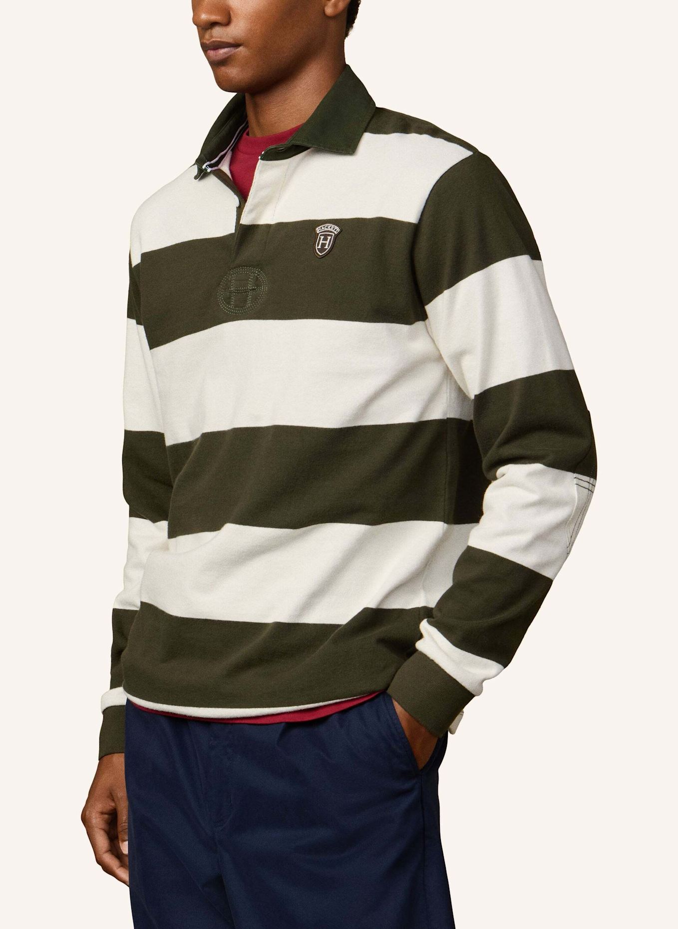 HACKETT LONDON Poloshirt HERITAGE BDG STR RBY: CREME