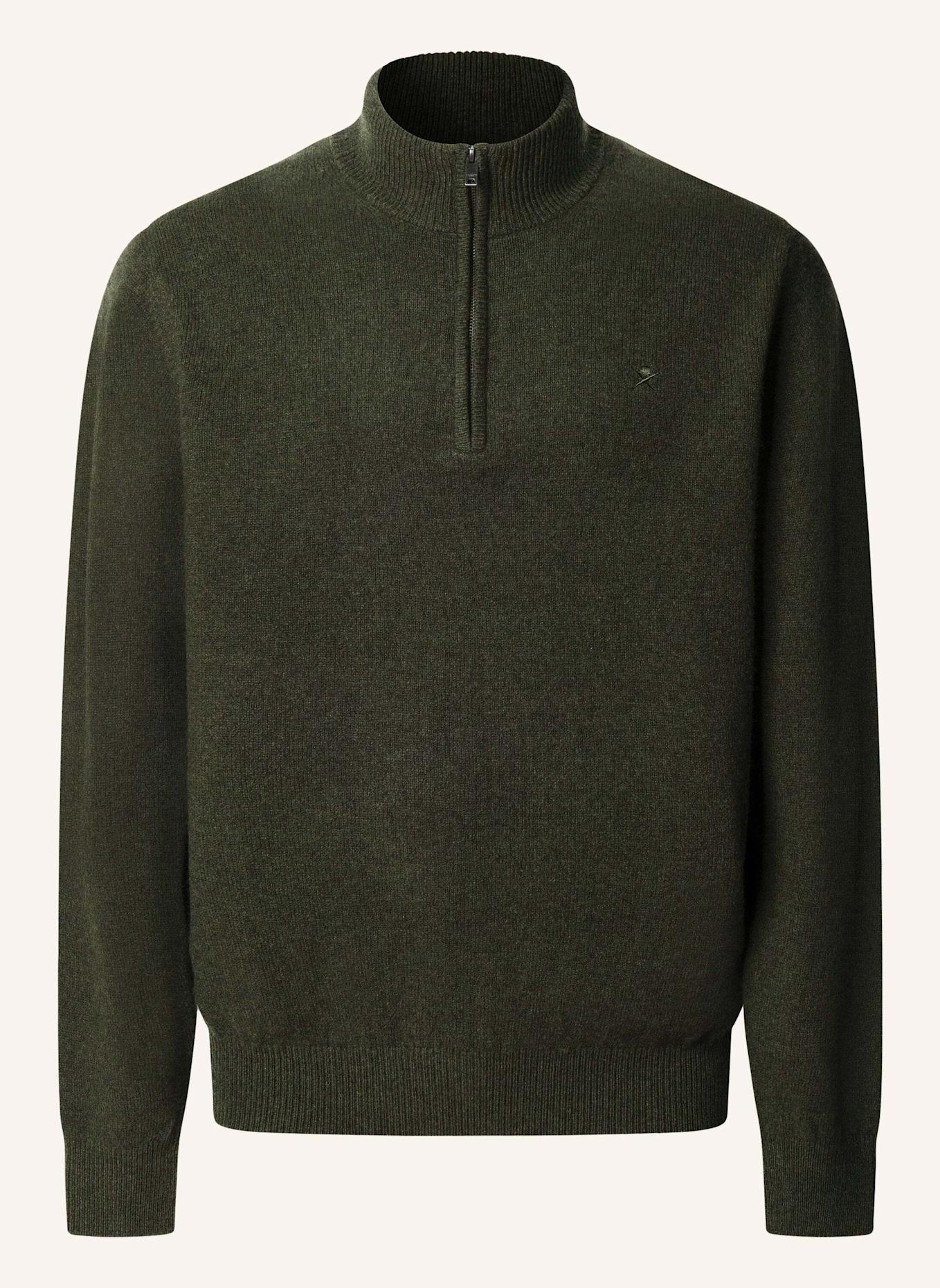 HACKETT LONDON Pullover LAMBSWOOL HZIP: GRÜN