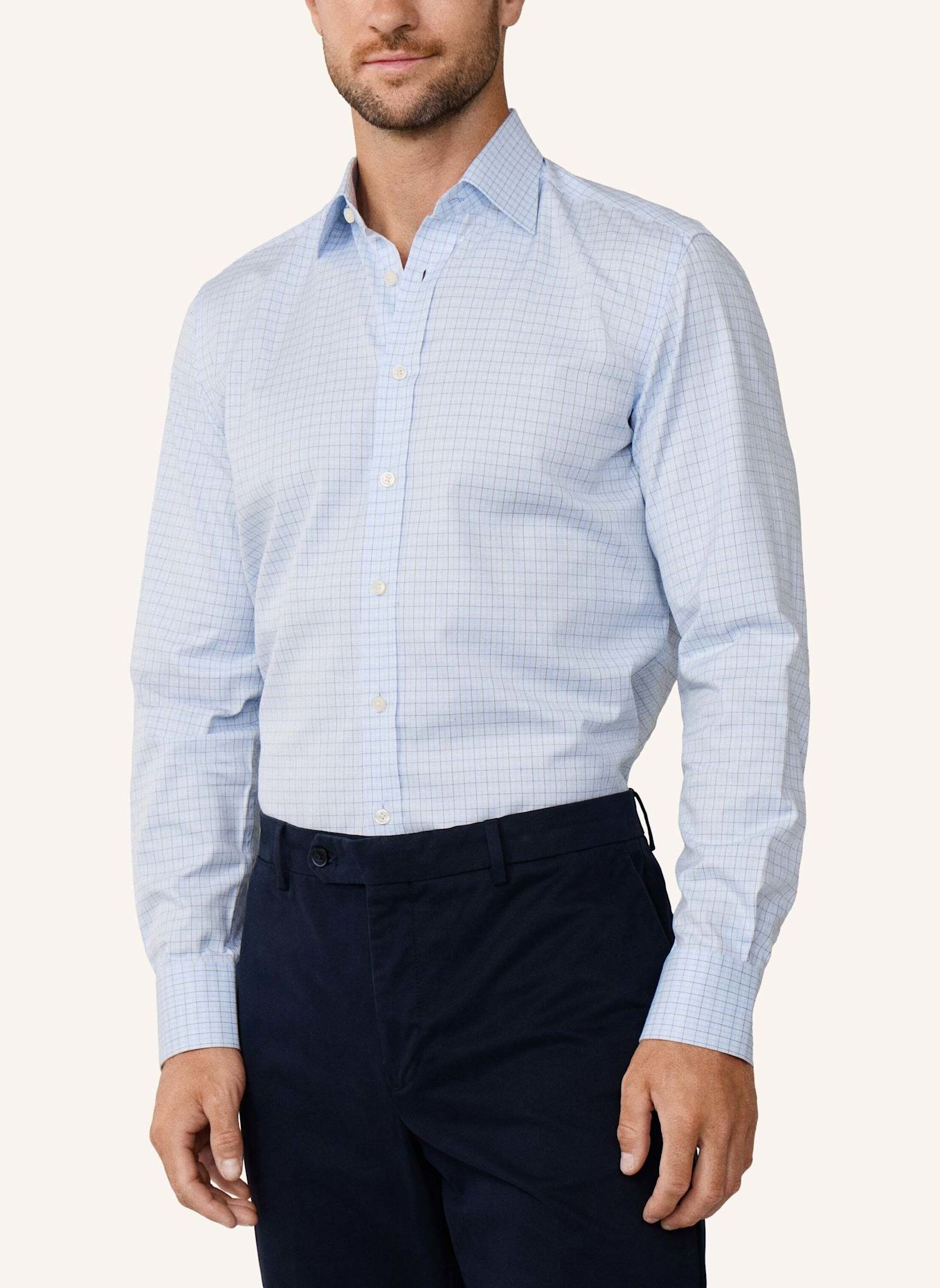 HACKETT LONDON Freizeithemd SKY TATTERSALL: HELLBLAU