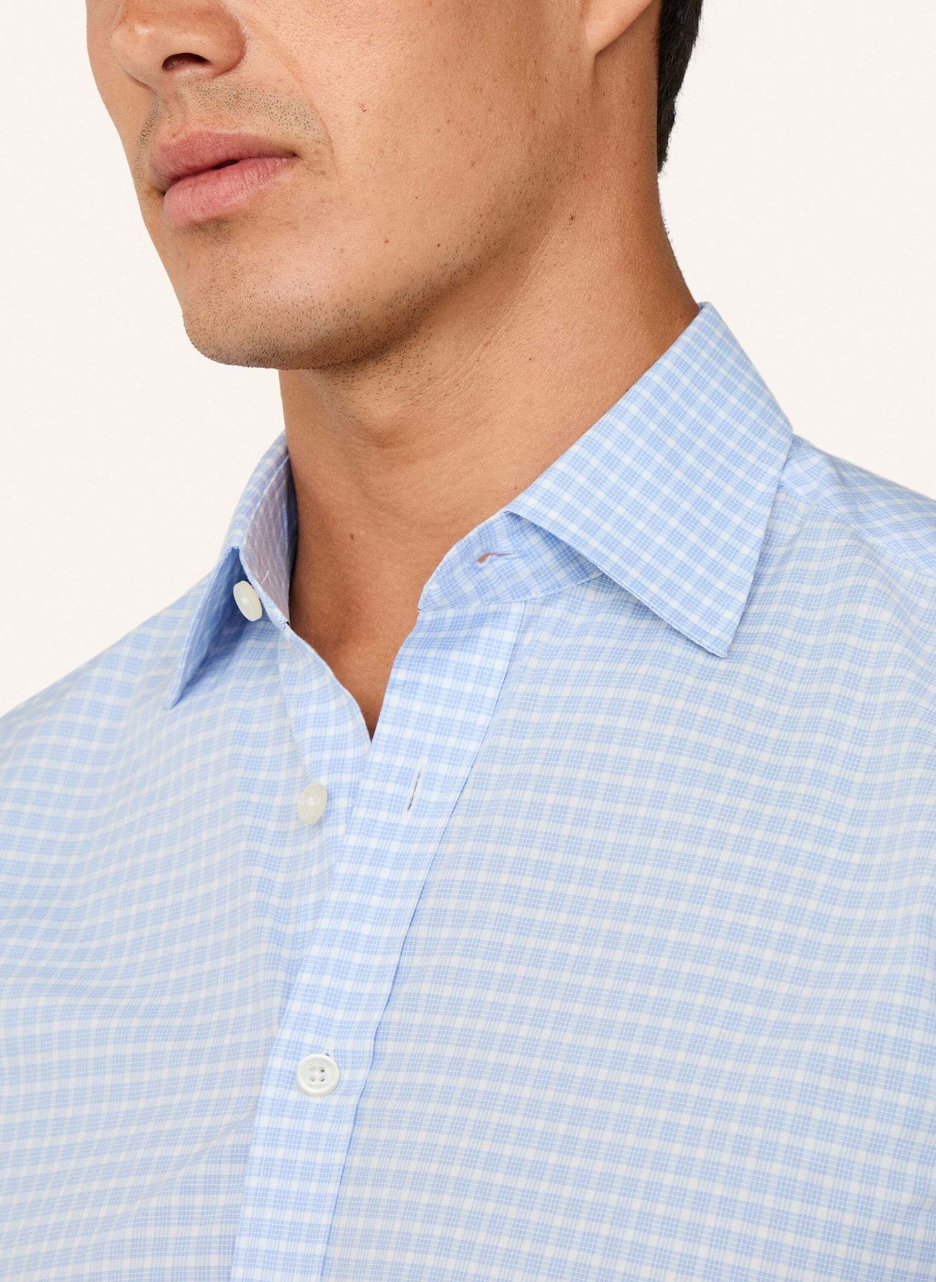 HACKETT LONDON Freizeithemd SMART CHECK: HELLBLAU