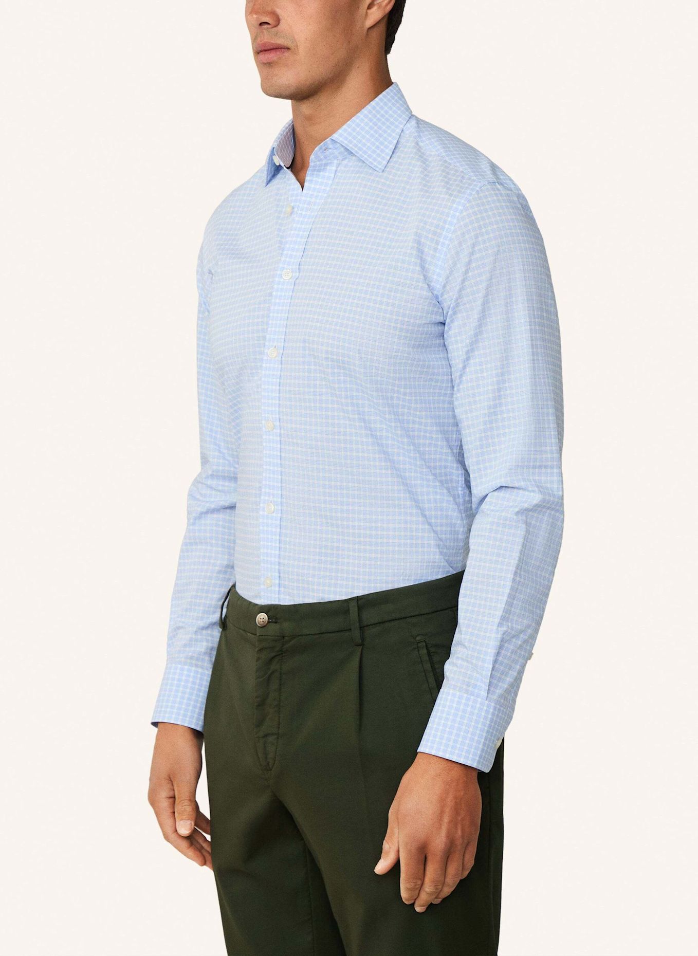 HACKETT LONDON Freizeithemd SMART CHECK: HELLBLAU