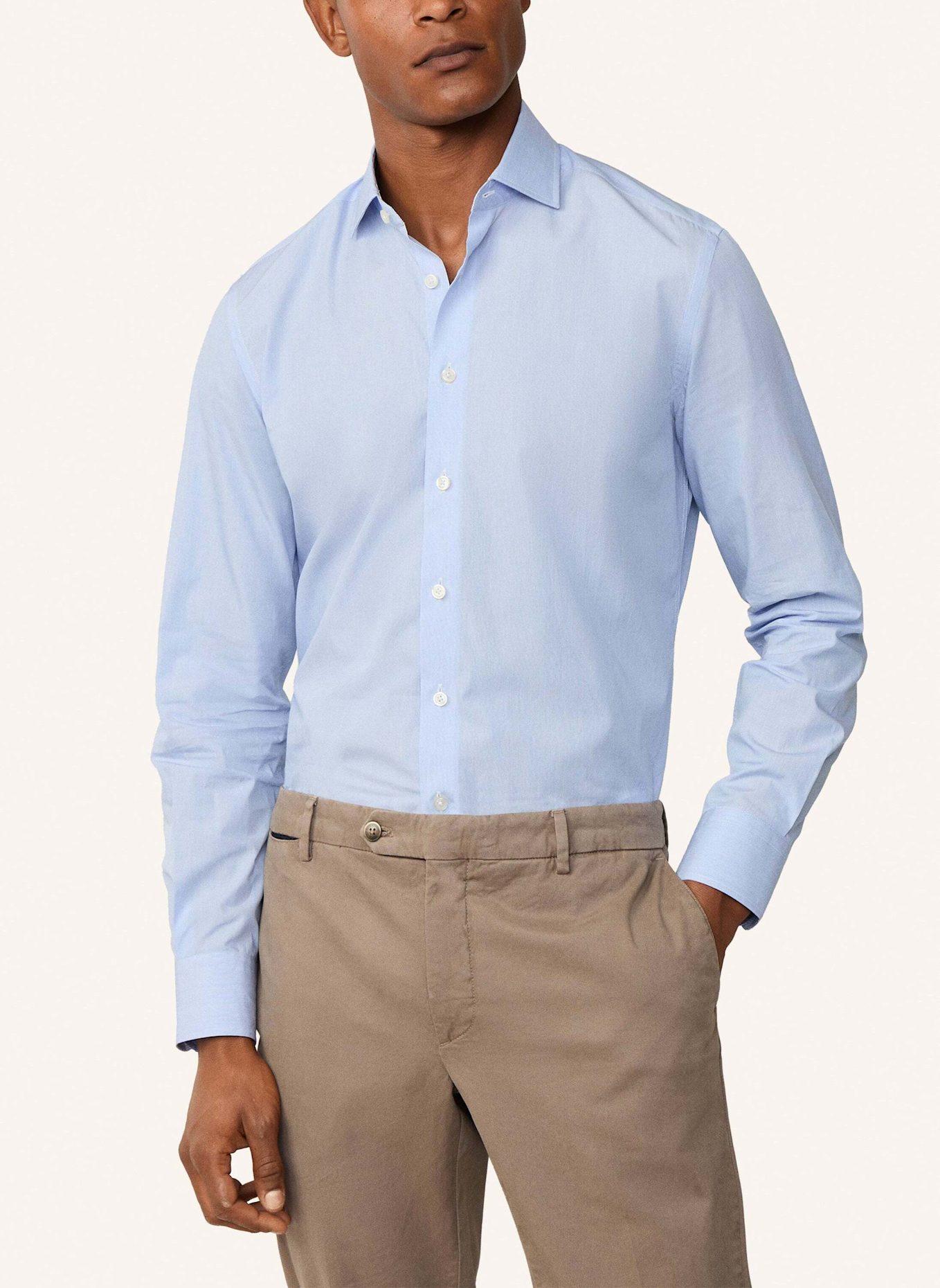 HACKETT LONDON Freizeithemd HAIRLINE STRIPE: HELLBLAU