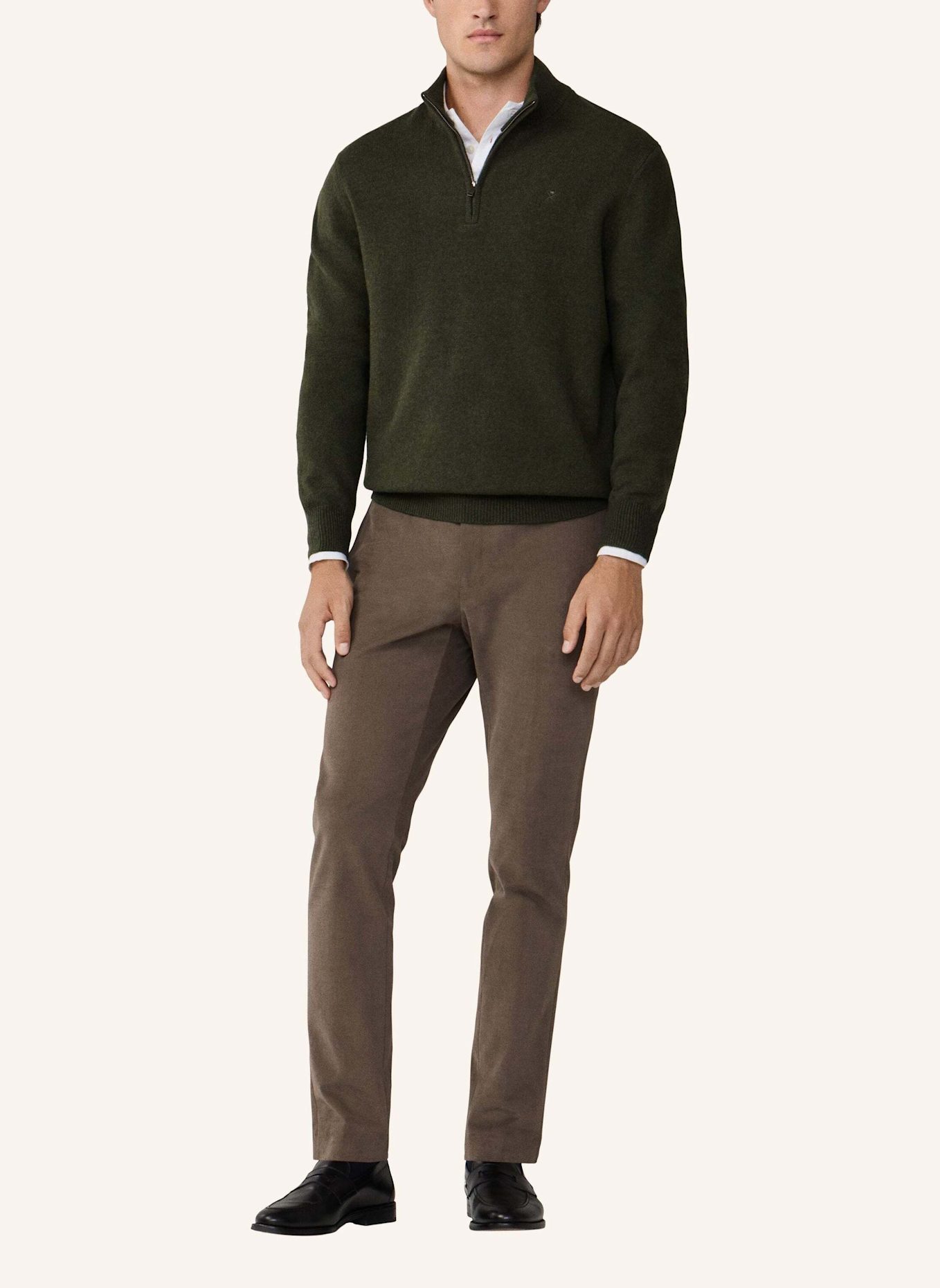 HACKETT LONDON Pullover LAMBSWOOL HZIP: GRÜN